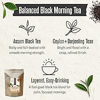 Vista 3 de Numi - Té orgánico para desayuno mezclado, hojas sueltas de té negro, bolsa a granel de 16 onzas, té orgánico de hojas sueltas prepara 200 tazas