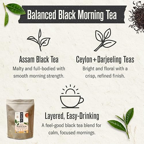 Miniatura 3 de Numi - Mezcla para desayuno de té orgánico, bolsa de 16 onzas, té negro en hebras, más de 200 tazas, el embalaje puede variar