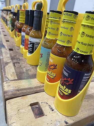 Miniatura 8 de Portador de 6 botellas para salsa picante, capacidad para botellas estándar de 5 onzas, organizador de salsa picante, soporte para condimentos