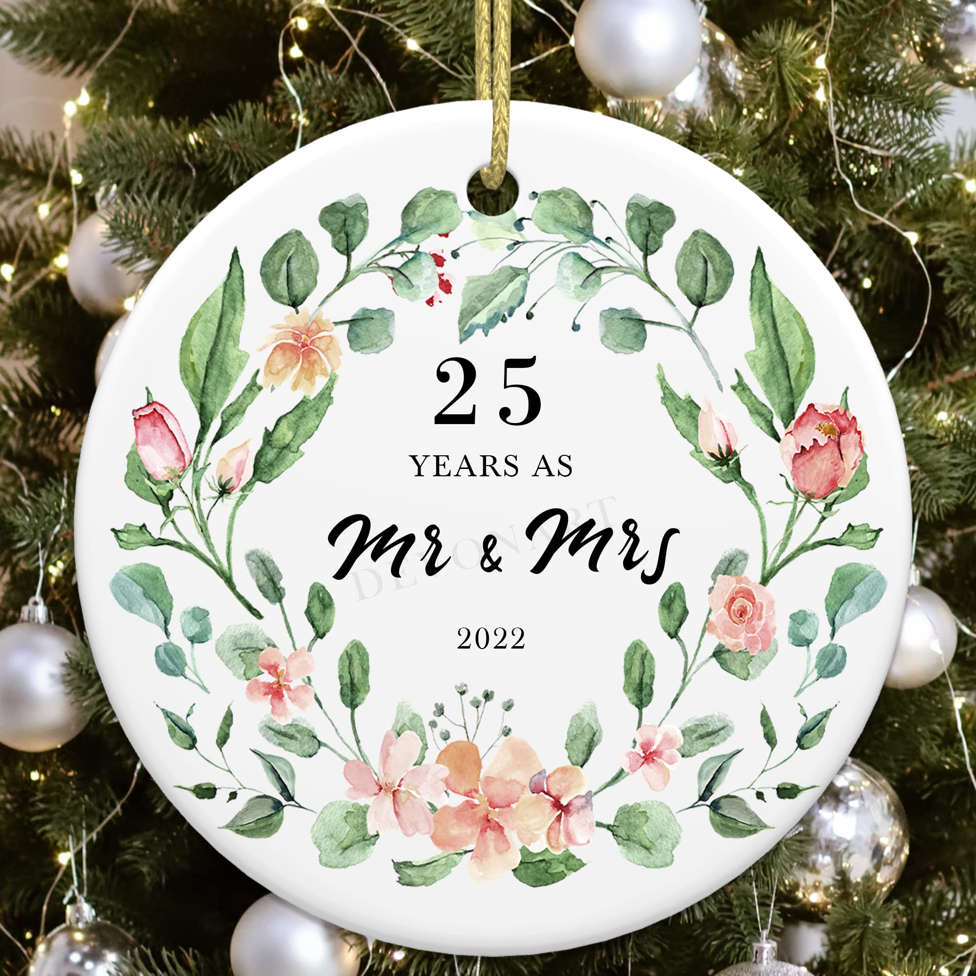 25 year anniversary christmas ornaments Clearance