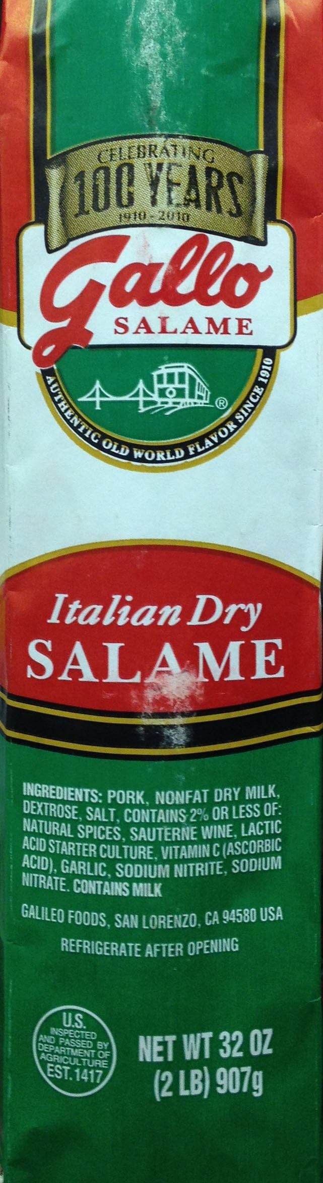 Gallo Italian Dry Salame Chub 32oz