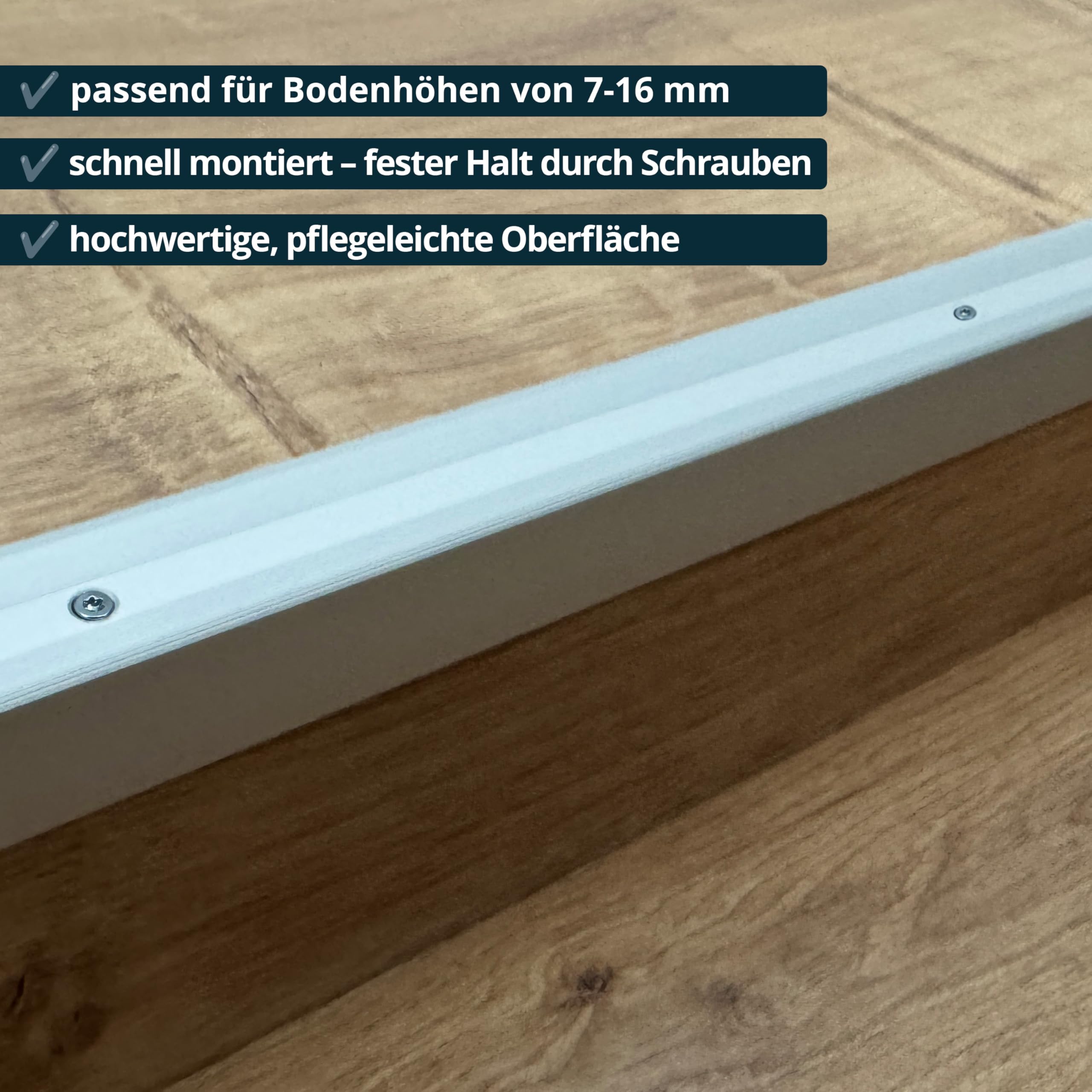 ufitec® TPLprofi 7-16 system profilowy do podłóg parkietowych i laminowanych - do wykładzin o wysokości 7-16 mm - dostępny w wielu kolorach (profil krawędzi schodów 270 cm, srebrny)
