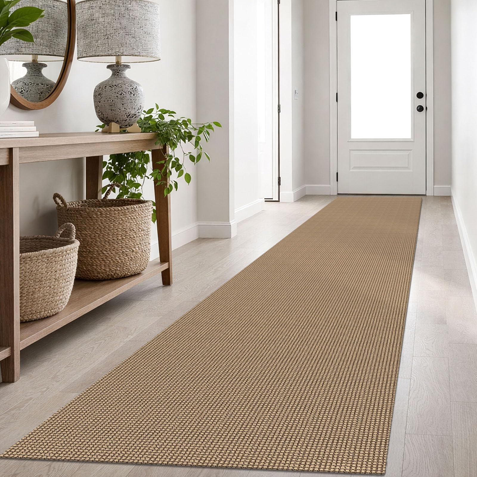 IOHOUZE Washable Exrea Long Hallway Runner Rug 2.6x16 Rubber Backed Kitchen Runner Entryway Runner Indoor, Woven Rugs Floor Carpet for Kitchen Hall