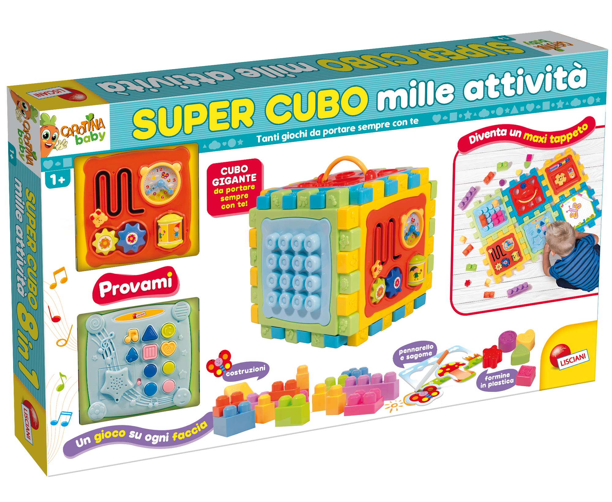 Liscianigiochi - Carotina Baby Super Cubo Mille attività, Multicolore, 68357