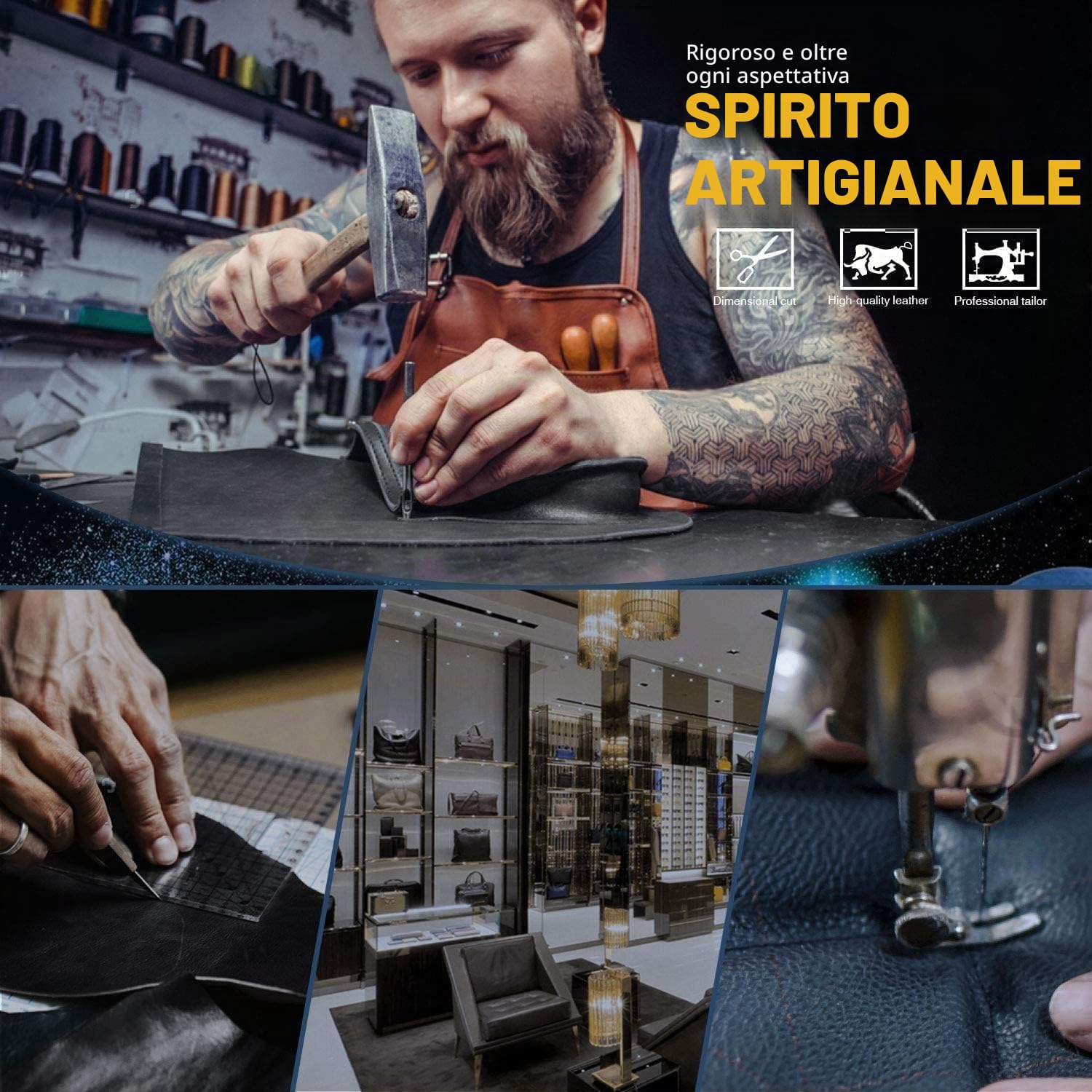 Cartella portadocumenti A4 in pelle con calcolatrice, raccoglitore ad anelli, manici magnetici pieghevoli, supporto tablet e smartphone