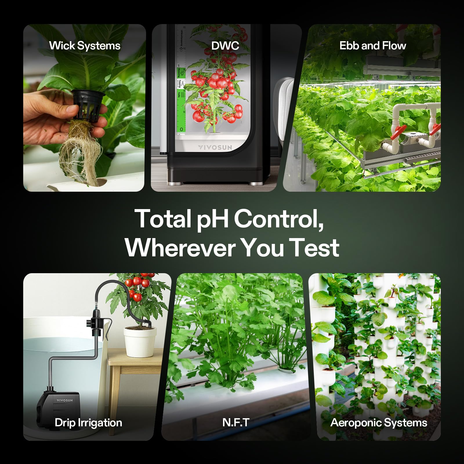 VIVOSUN Aerolab Digital pH Meter Kit ±0.01 Hohe Genauigkeit Wasserdichter pH-Tester Stift mit Austauschbarer Sonde LCD Display Auto Temperaturkompensation Kalibrierpulver für Hydroponik Gartenarbeit