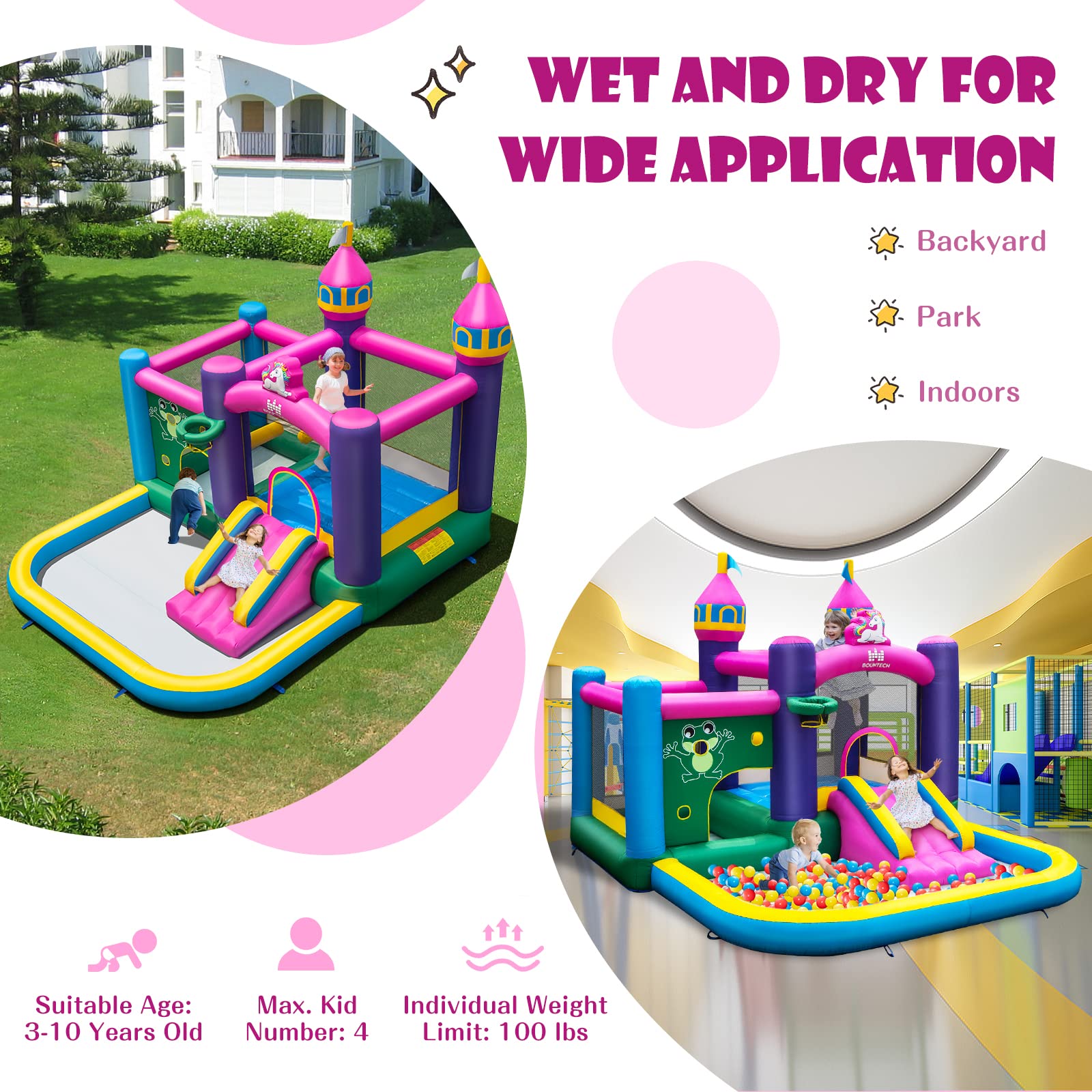Amazon.com: HONEY JOY Inflatable Water Slide, 6-in-1 Unicorn Water 