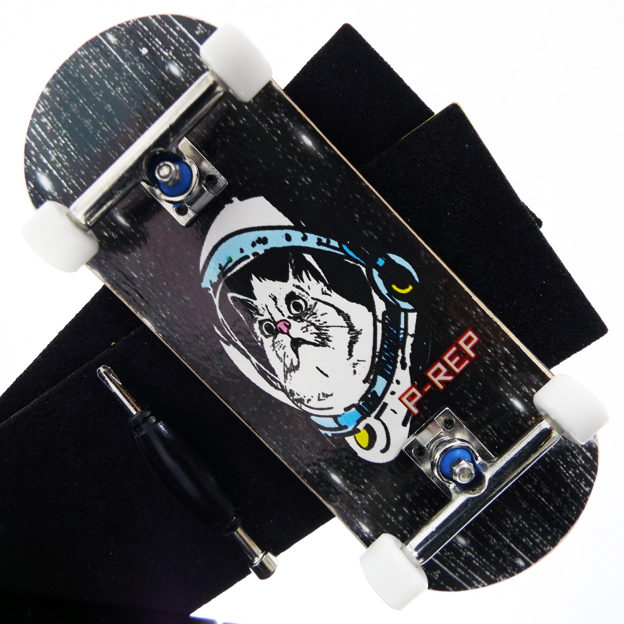 P-REP V2 Pro Performance Complete Wooden Fingerboard kit with Urethane Wheels and Bushings 34mm - Space cat