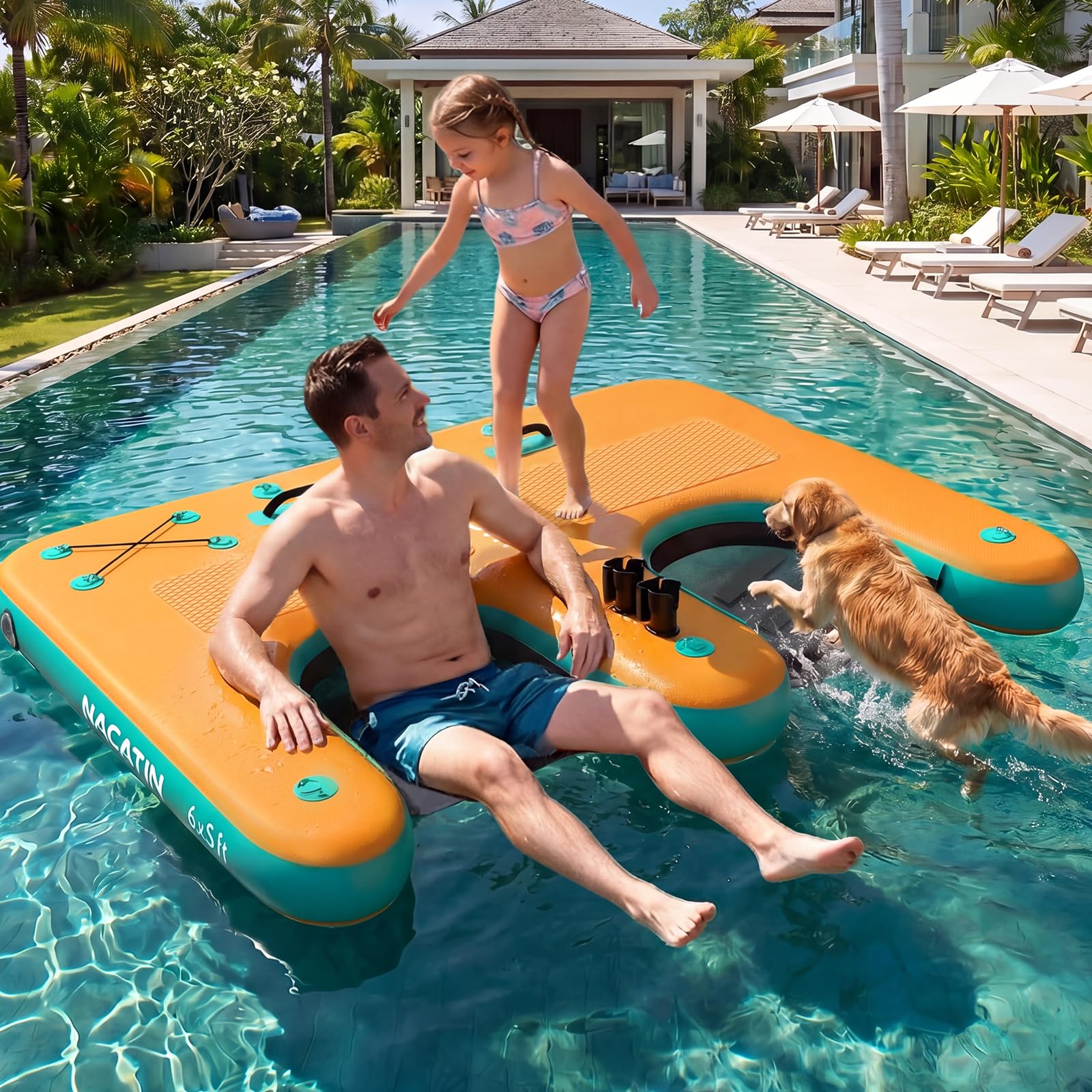 Photo 1 of NACATIN Inflatable Floating Dock - 6x5ft Mesh Sunshade