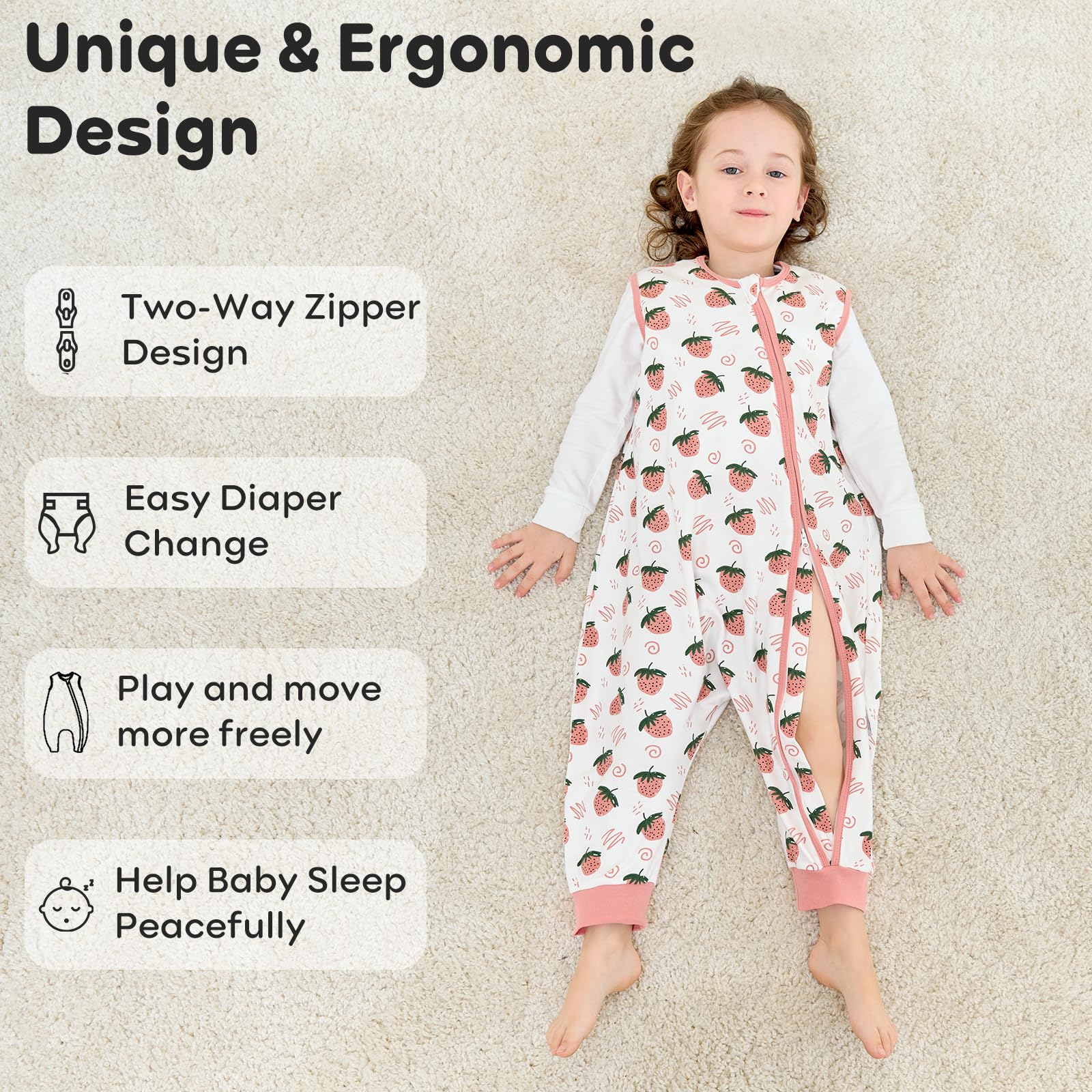 Unnivoll Gigoteuse à Pied 18-36 Mois, Gigoteuse Été Tog 0.5, 100% Coton, Turbulette pour Bébé Nouveau-né Garçons Filles