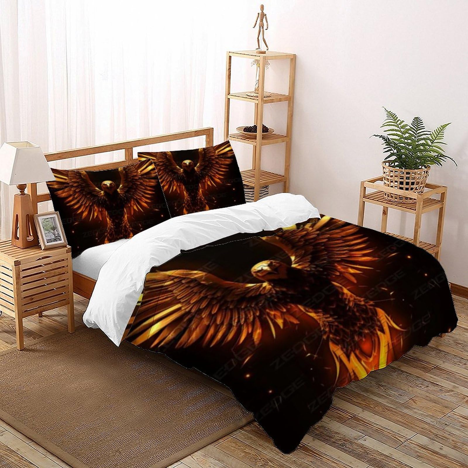 Parure de lit animaux volants pour chambre garçon avec housse de couette 200x200 et taies
