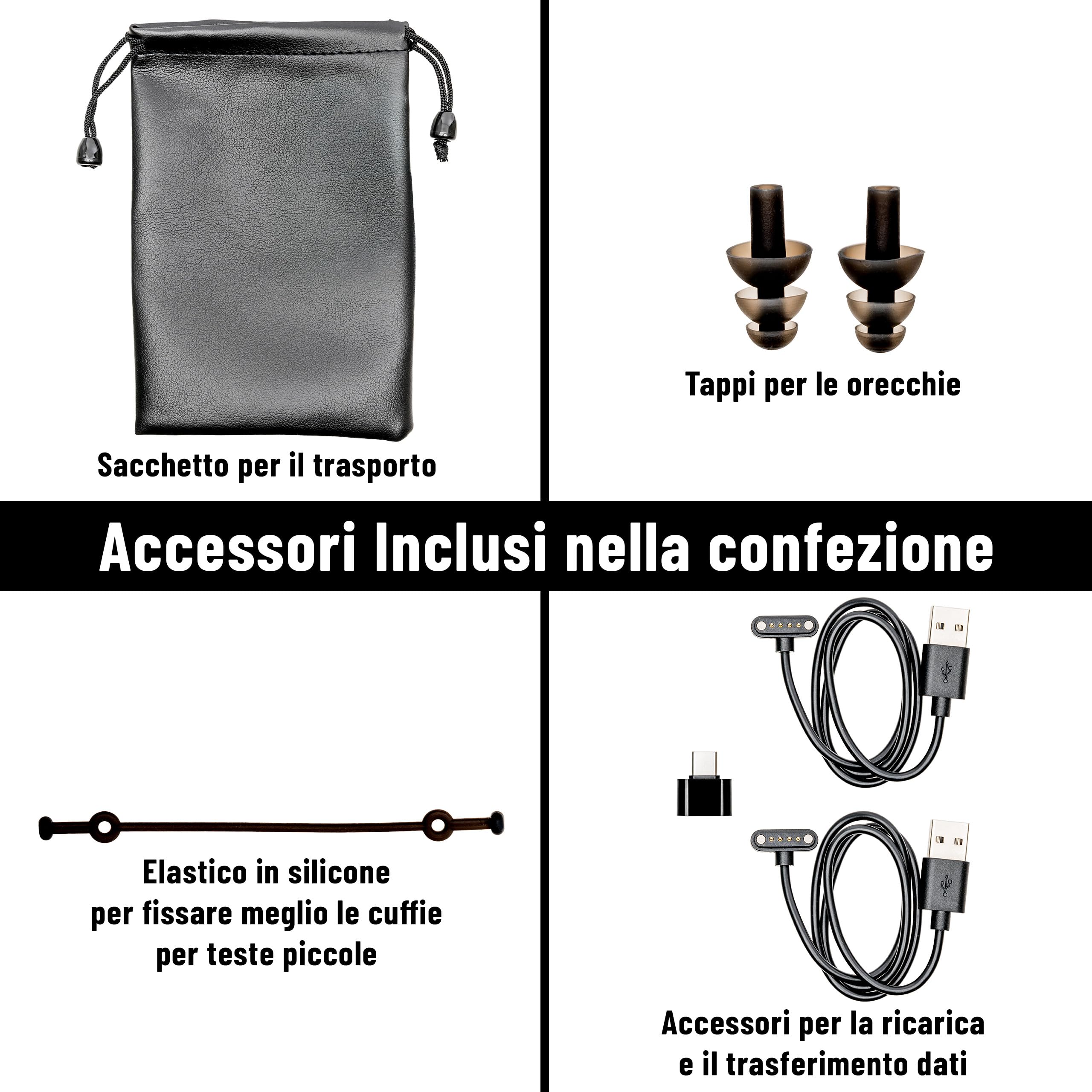 Cuffie Conduzione Ossea, Cuffie Sportive OPEN EAR, Cuffie Subacquee per Piscina IP68, Memoria da 32 GB, Wireless Bluetooth 5.3