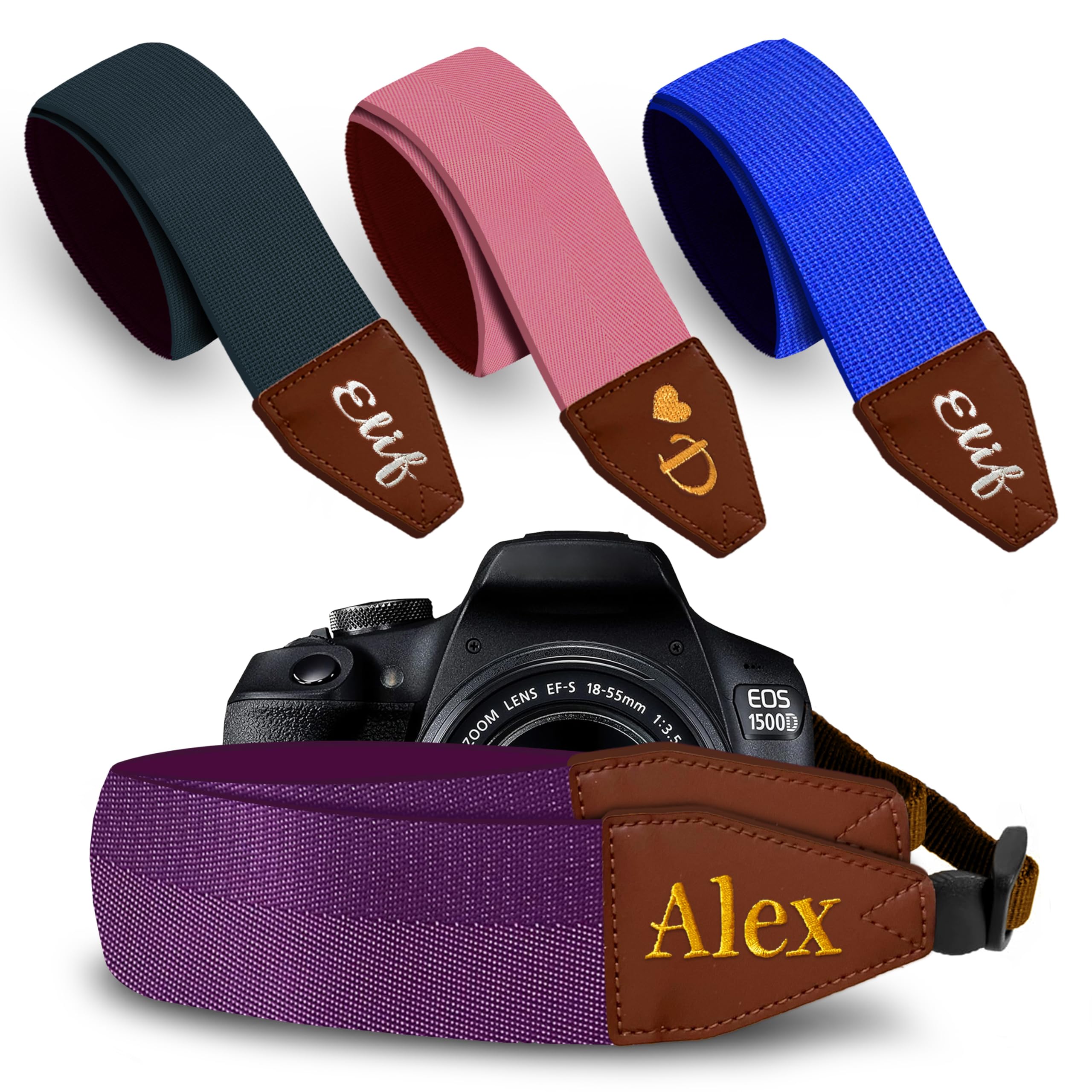 Art Tribute Custom Purple Camera Strap - Choose Your Text and We Make It Especially For You Get Your Own Personalized Camera Strap, No Shipping Cost!