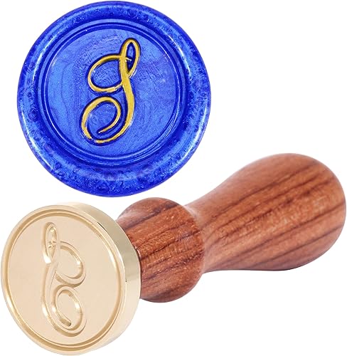 Miniatura 2 de Yoption - Sello de cera con diseño de letra del alfabeto y cabeza de latón retro, sello clásico