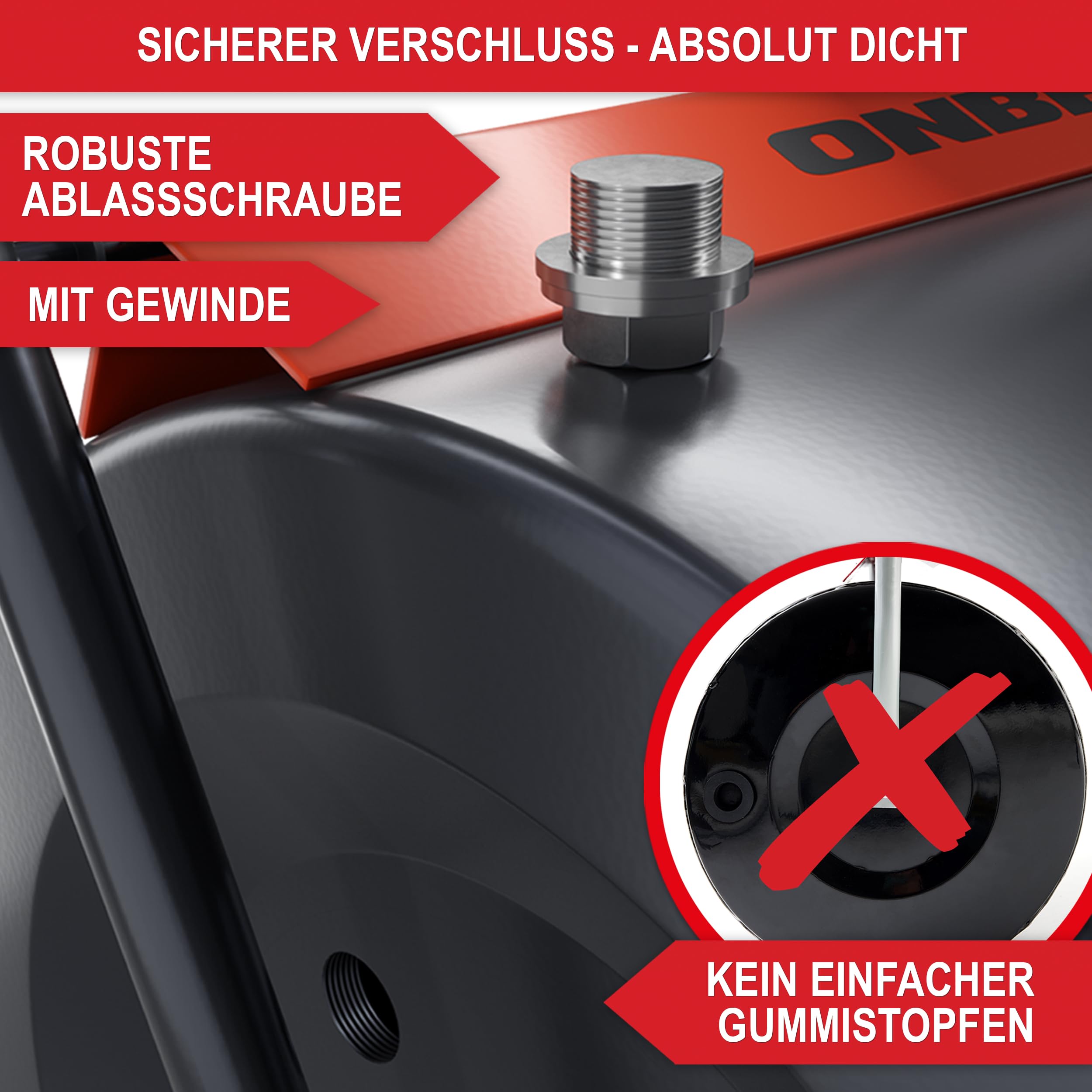 ONBEST Profi Rasenwalze – 60 Liter – befüllbar mit Sand oder Wasser – Walze aus robustem Stahl – inkl. Premium Ablassschraube & Schmutzabweiser – perfekt fürs Rasen sähen