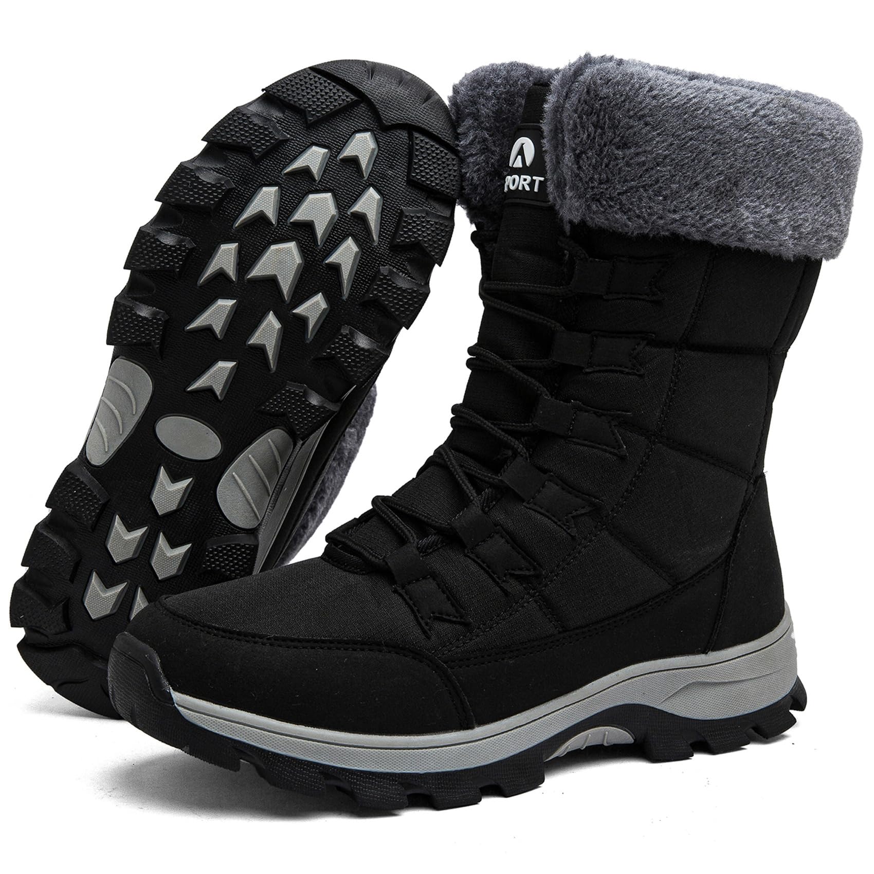 Schneestiefel Herren Warm Gefütterte Winterstiefel Wasserdicht Outdoor Rutschfest Winterschuhe