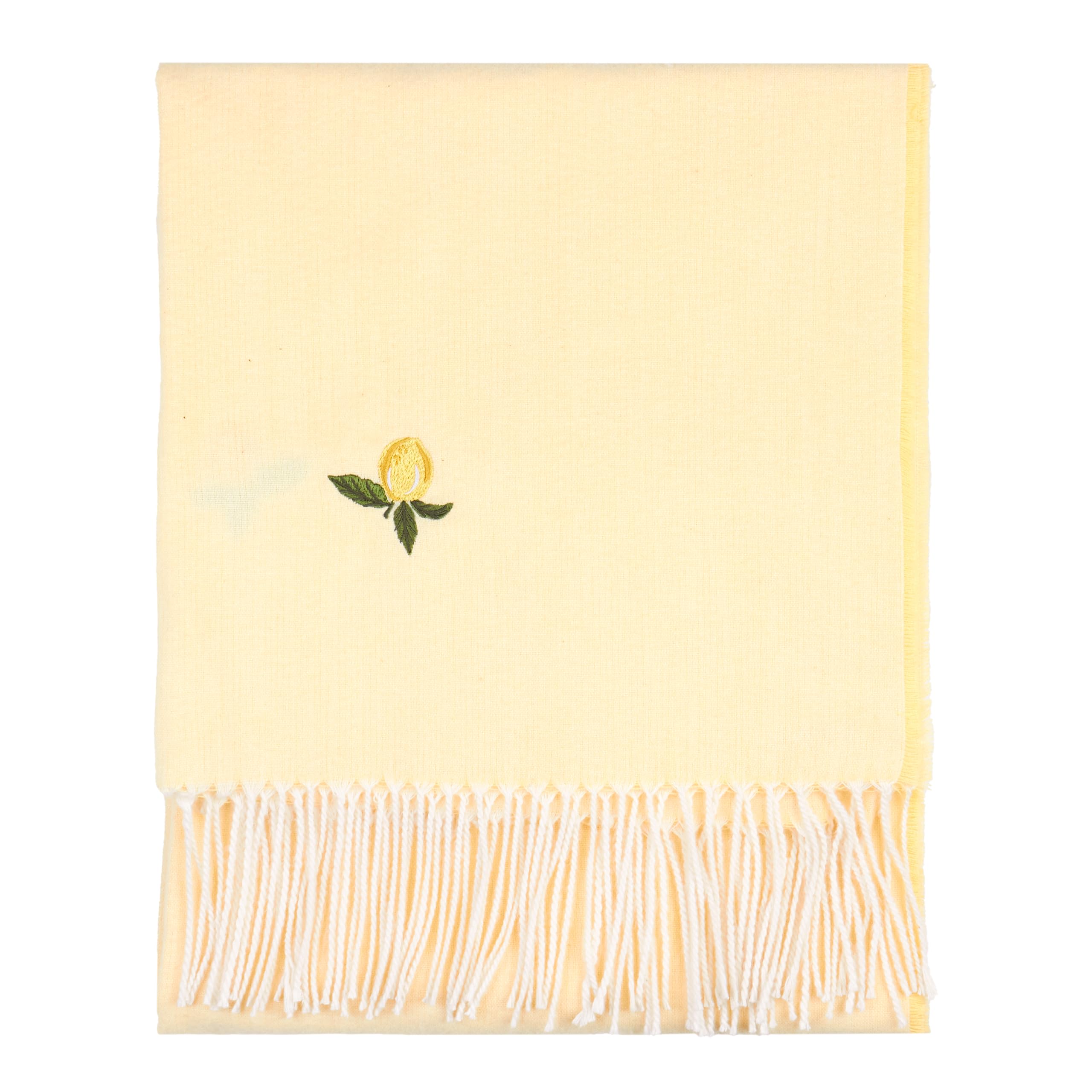 Furn Unisex Yellow Fruits Lightweight Embroidered Throw In | Size: 130Cm X 180Cm