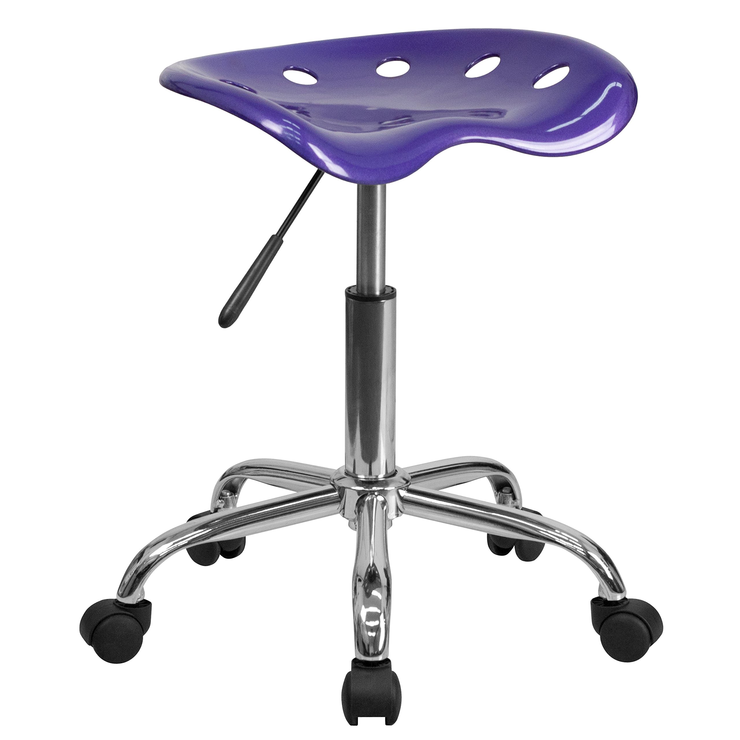 Flash FurnitureVibrant Violet Tractor Seat and Chrome Stool