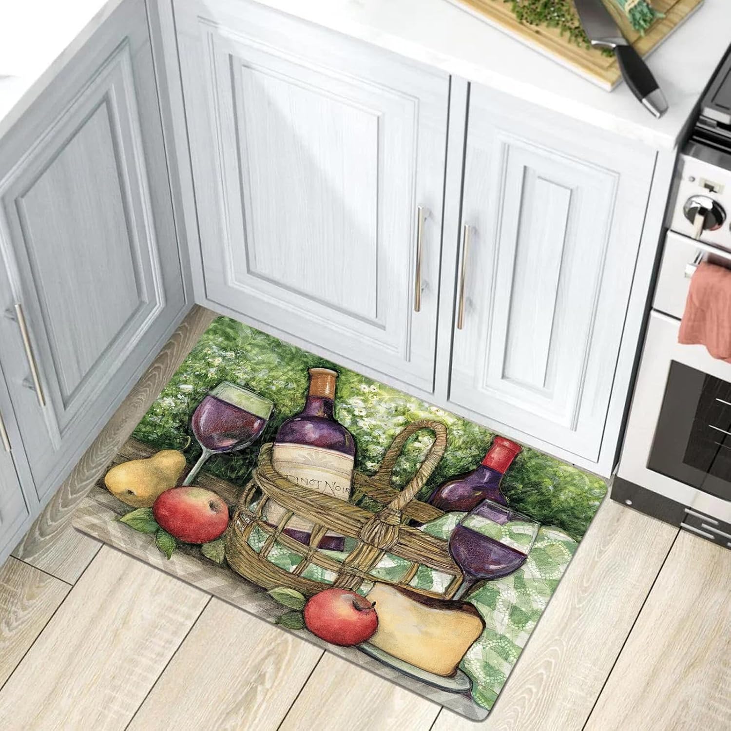 Wine Theme Kitchen Rugs Mats for Floor Vintage Kitchen Rug