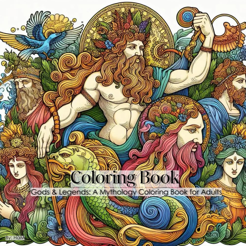 Gods & Legends: A Mythology Coloring Book for Adults