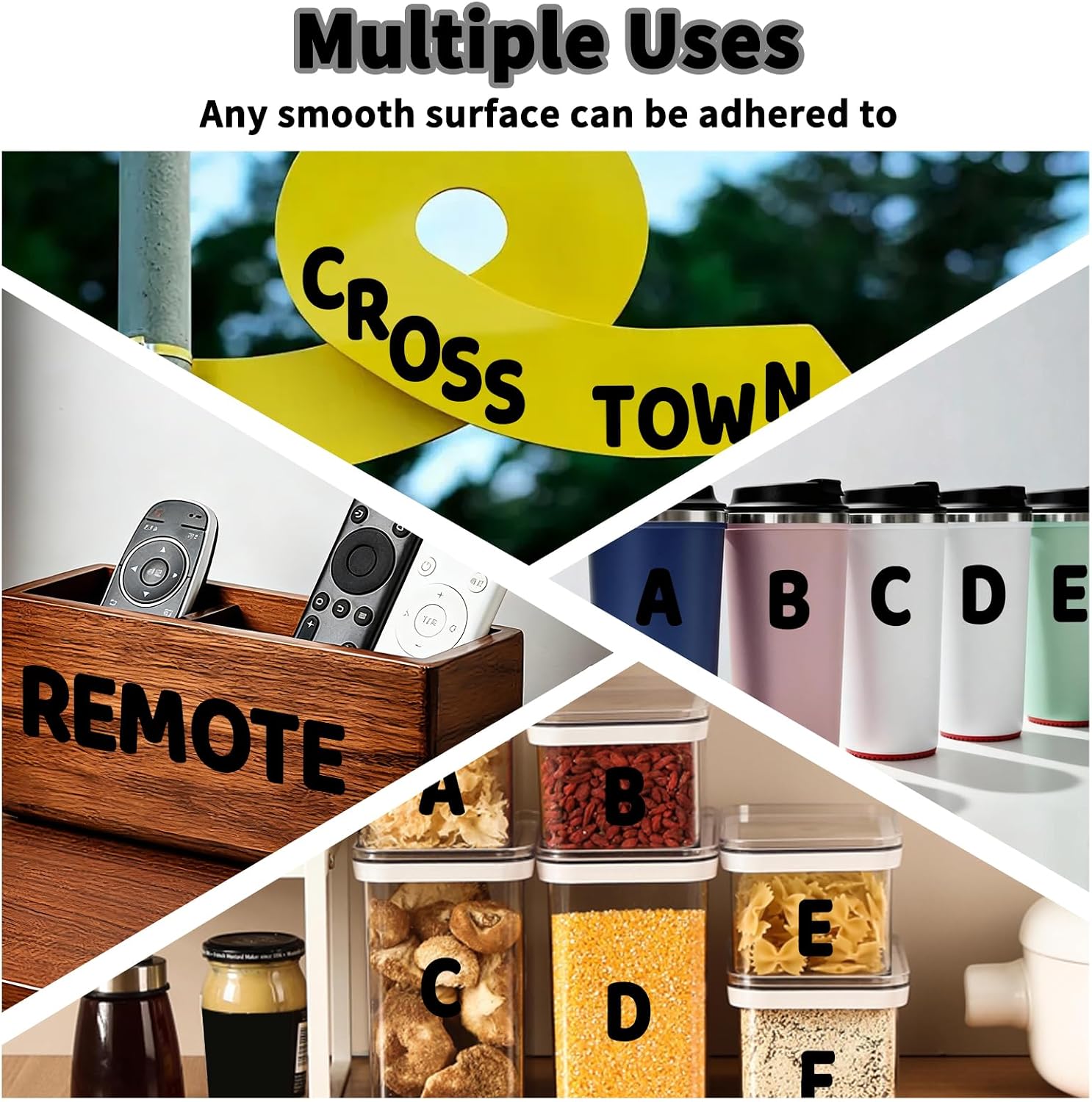 2 Inch Letter Stickers, 8 Sheet Vinyl Black Self Adhesive Alphabet Sticker