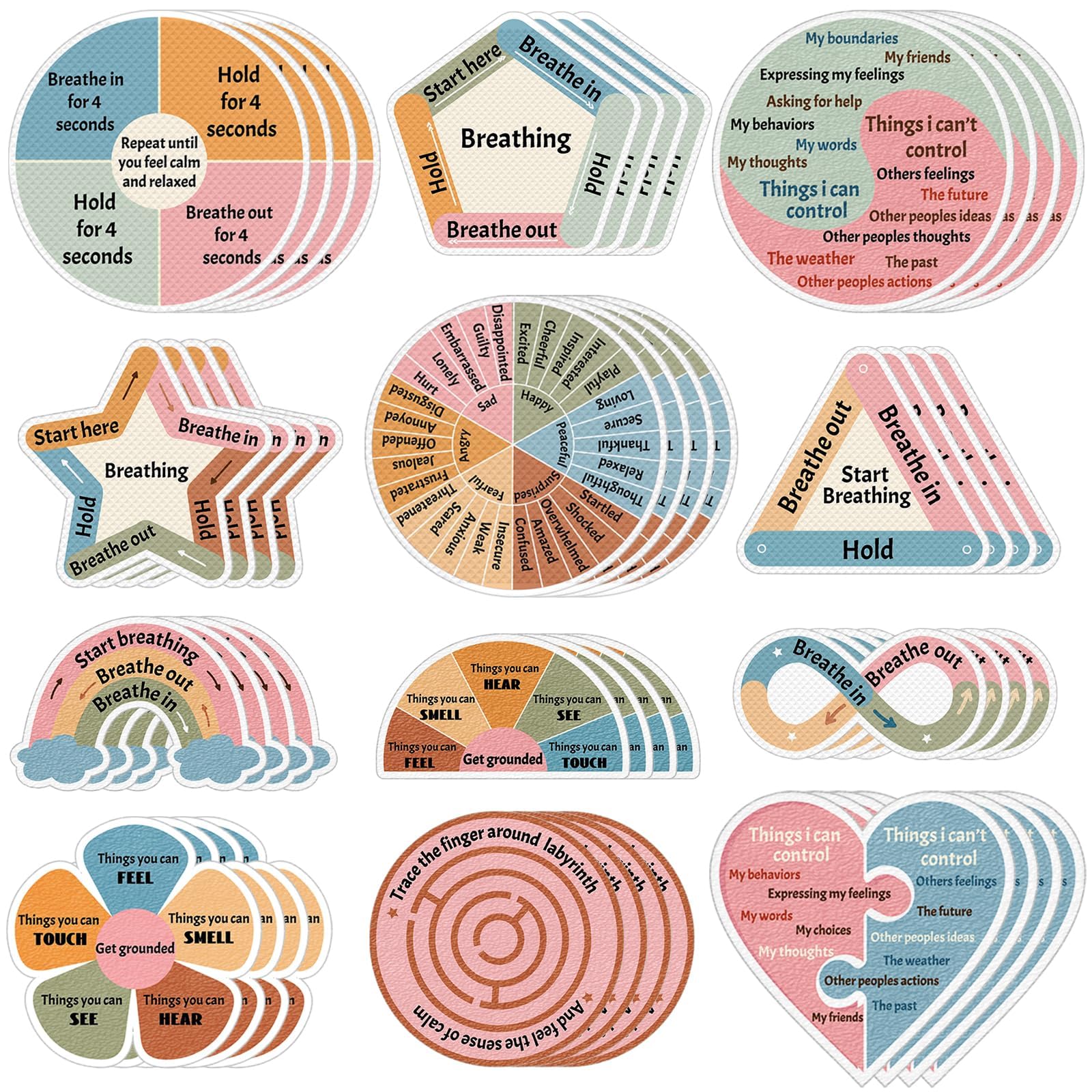 Photo 1 of ZOIIWA 48 Pcs Anxiety Sensory Stickers