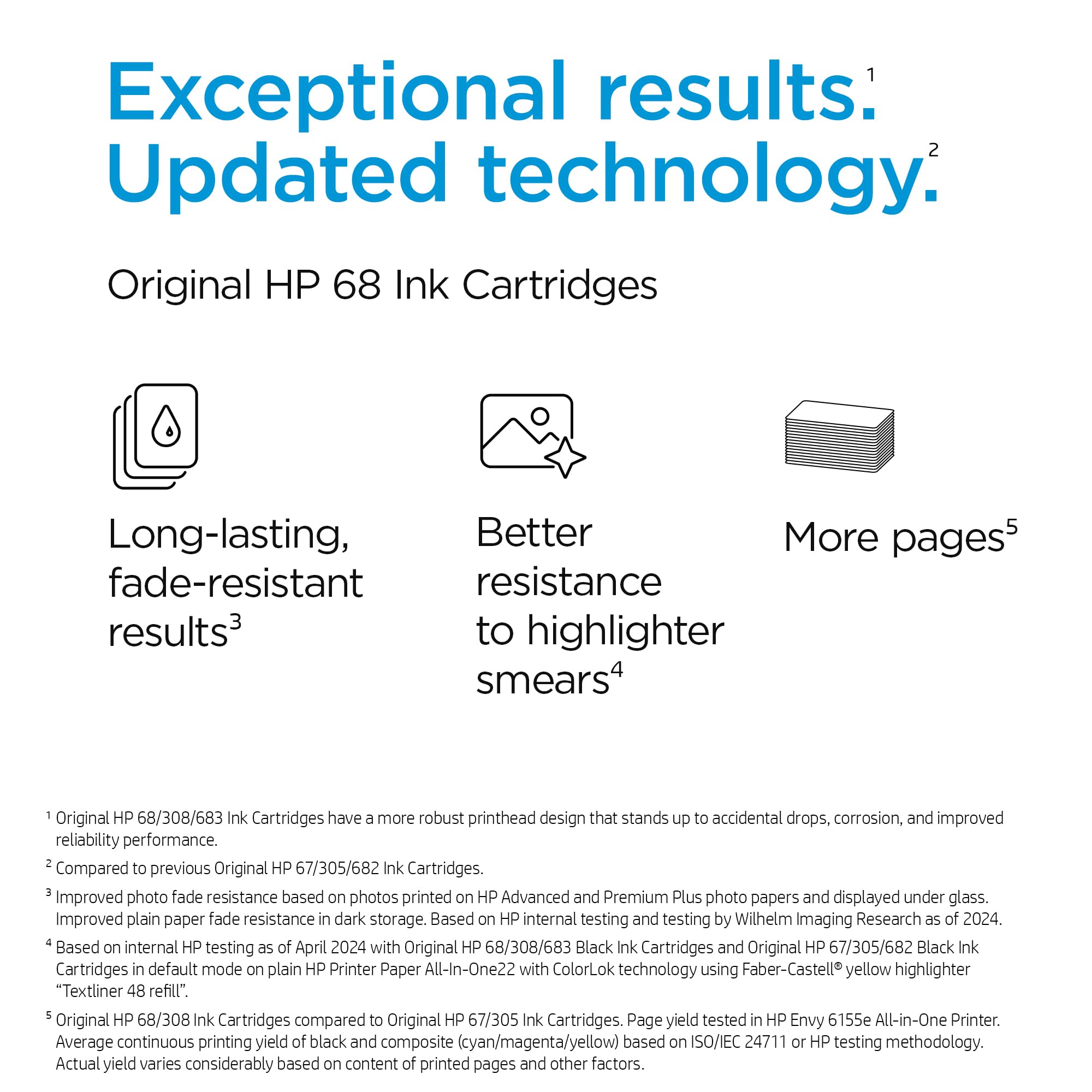 HP 68 Black/Tri-Color Ink Cartridges (2-Pack) | Works Envy 6100e, 6500e Series | Eligible for Instant Ink | 6L6S2TN