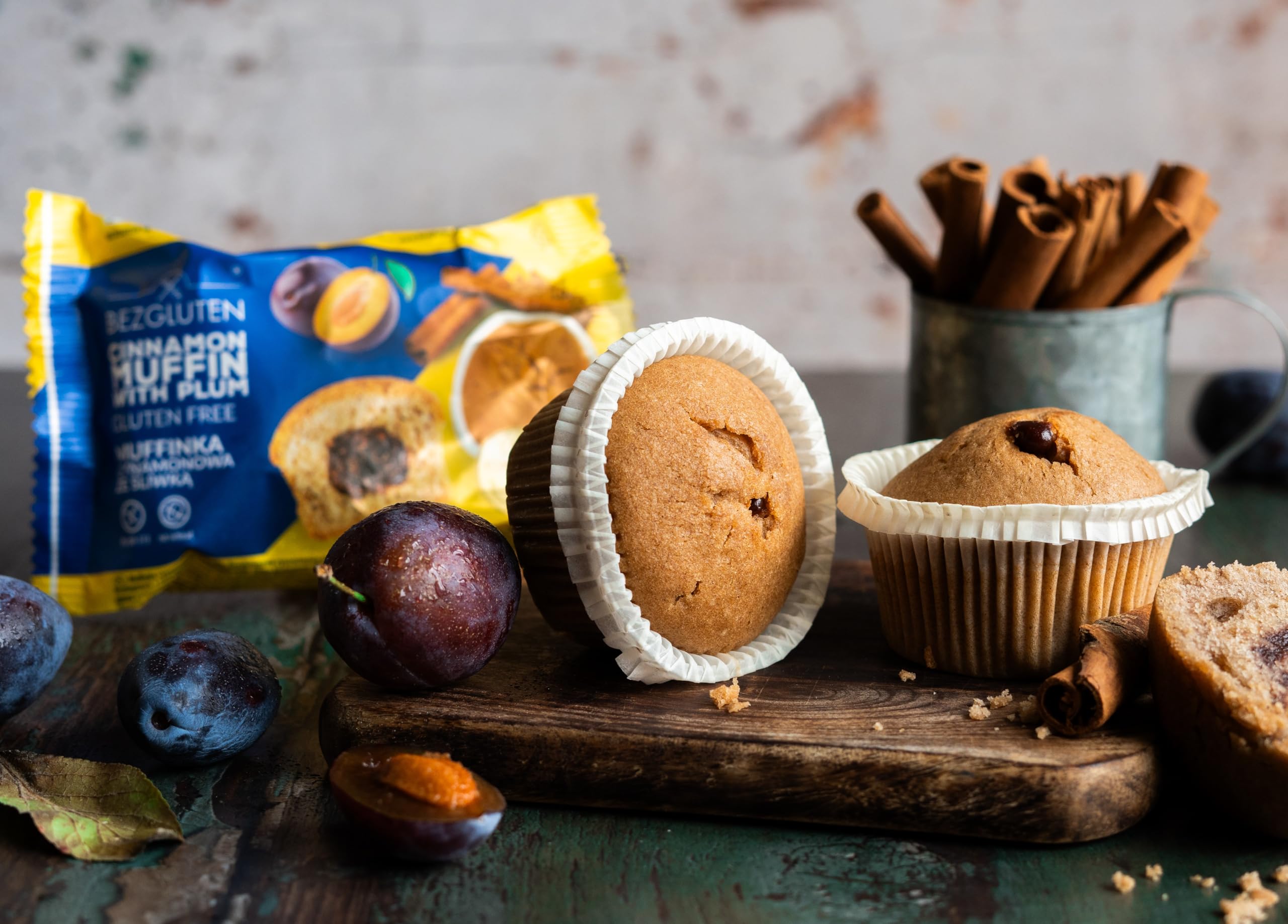 Bezgluten Zimt-Muffin mit Pflaume, Glutenfrei, Weizenfrei, Muffin 60g