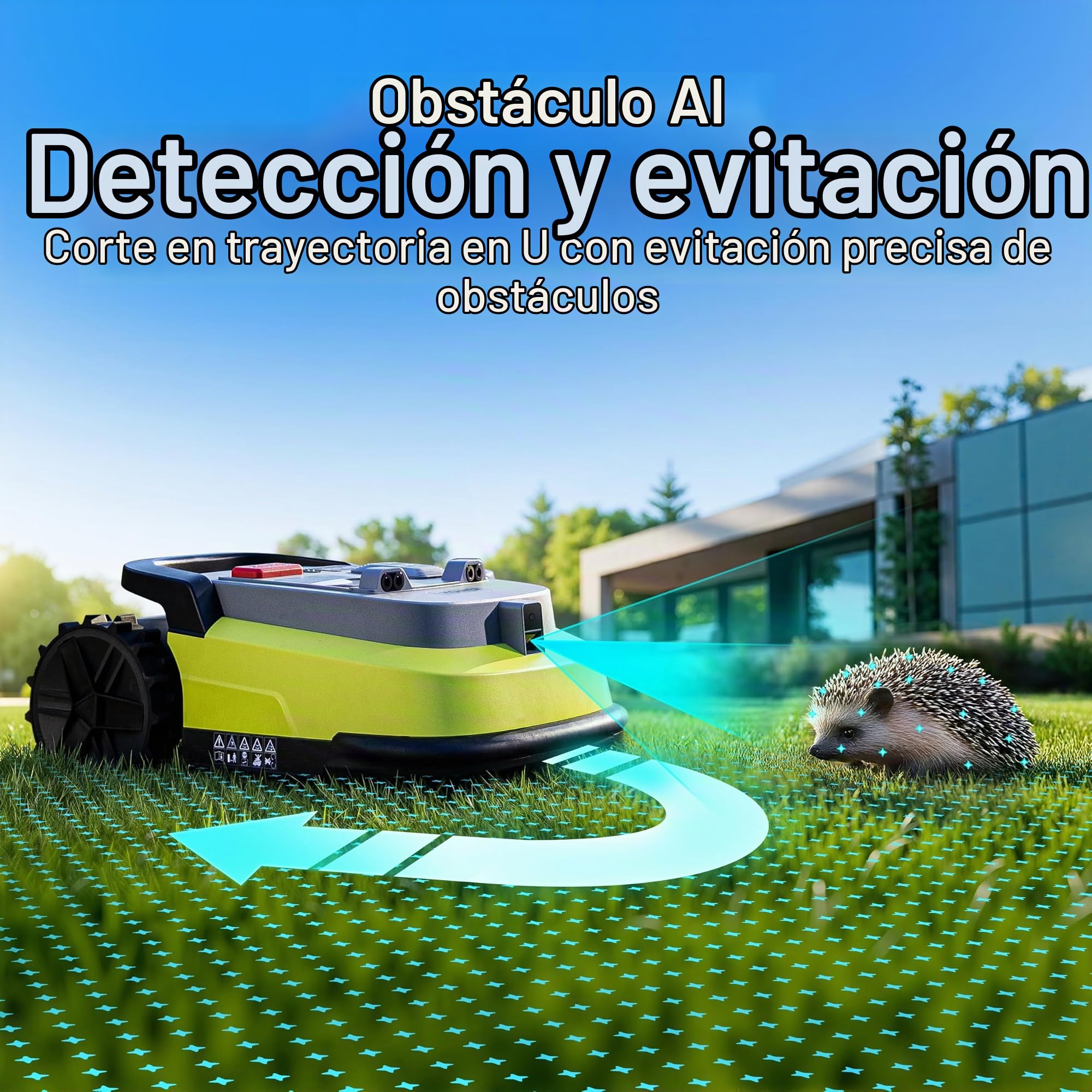 M10 Robot Cortacésped Perimetral sin Cables, Navegación Inteligente, para Jardines hasta 1000 m², Evitación de obstáculos, Control por aplicación, Pendiente del 55%
