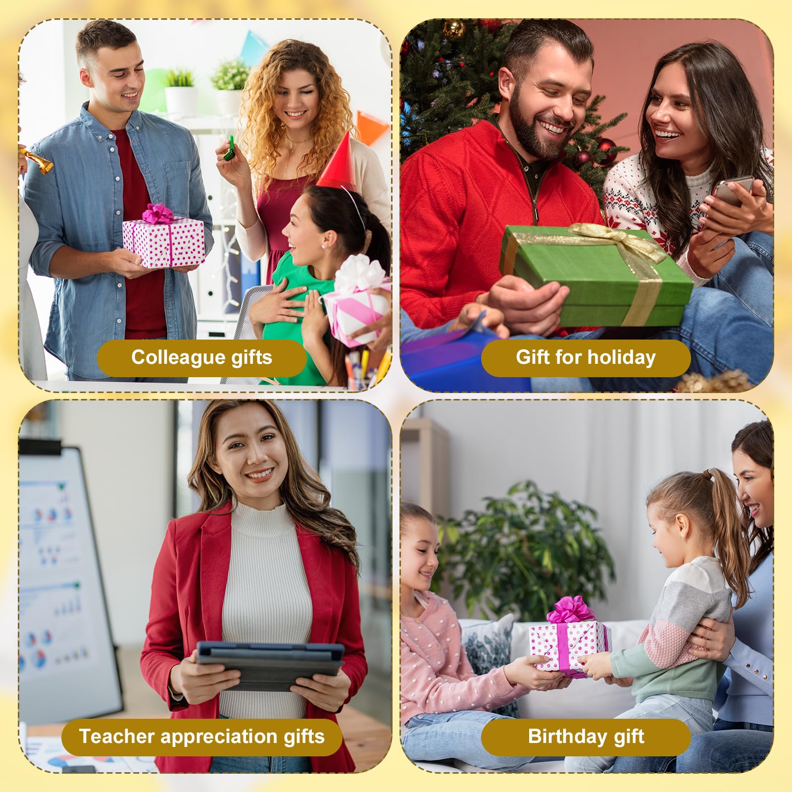 XIHIRCD 30pz Patate che Ispirano Positivamente, Mini Patate in Resina Realistiche con Sacchetto di Organza in Cartoncino Divertente Regalo Positivo per Collega Staff Studente Insegnante