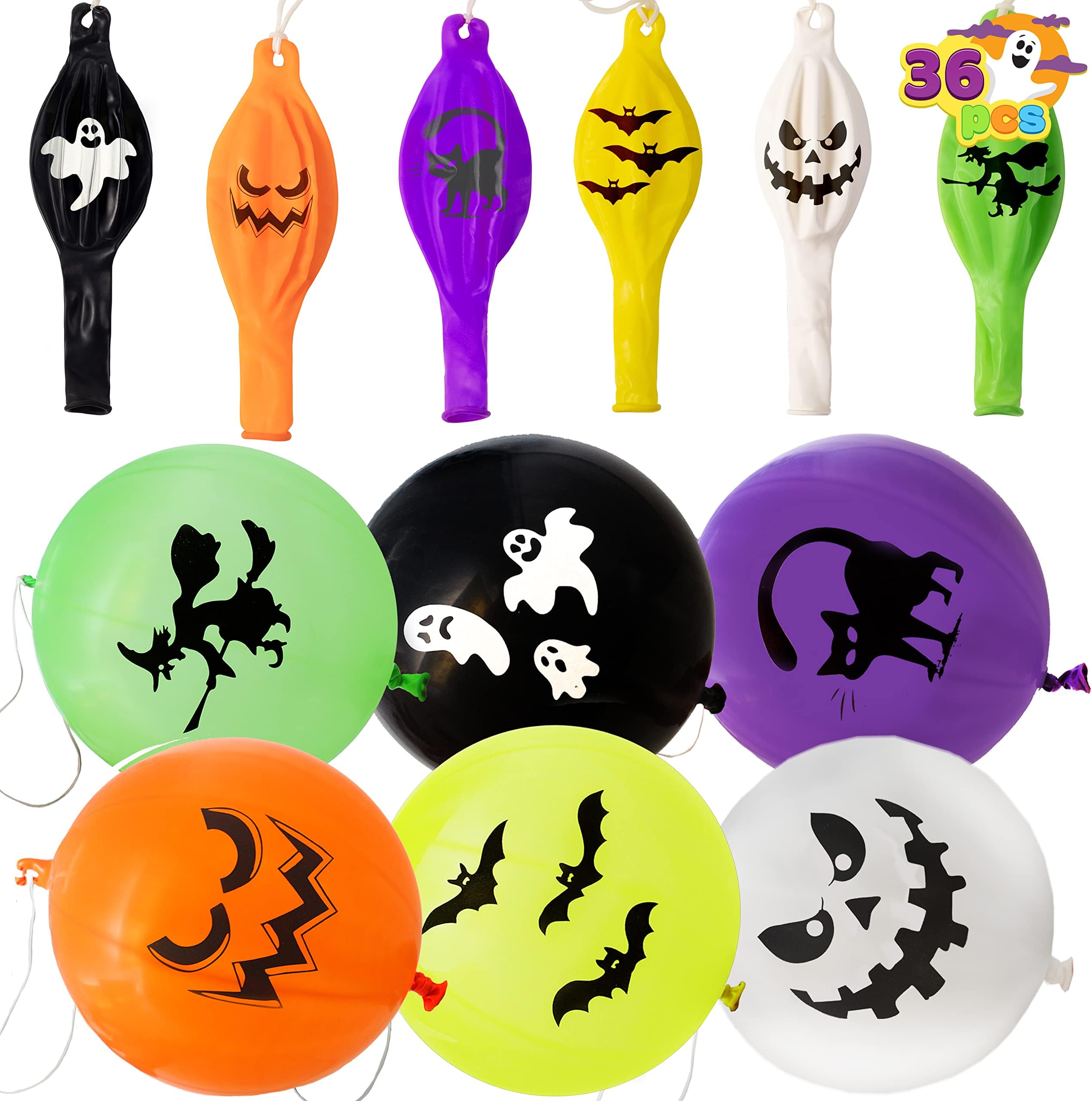 JOYIN 36 Pieces Halloween Punch Balloons for Halloween Punching Balloon Party Favor Supplies Decorations