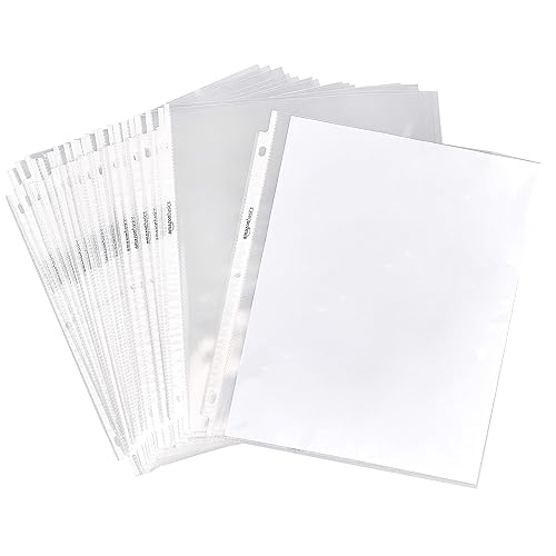 Amazon Basics Sheet Protectors for 3 Ring Binder, Heavyweight, Polypropylene, 8.5 x 11 Inch, 500-Pack, Clear - 500 - Pack