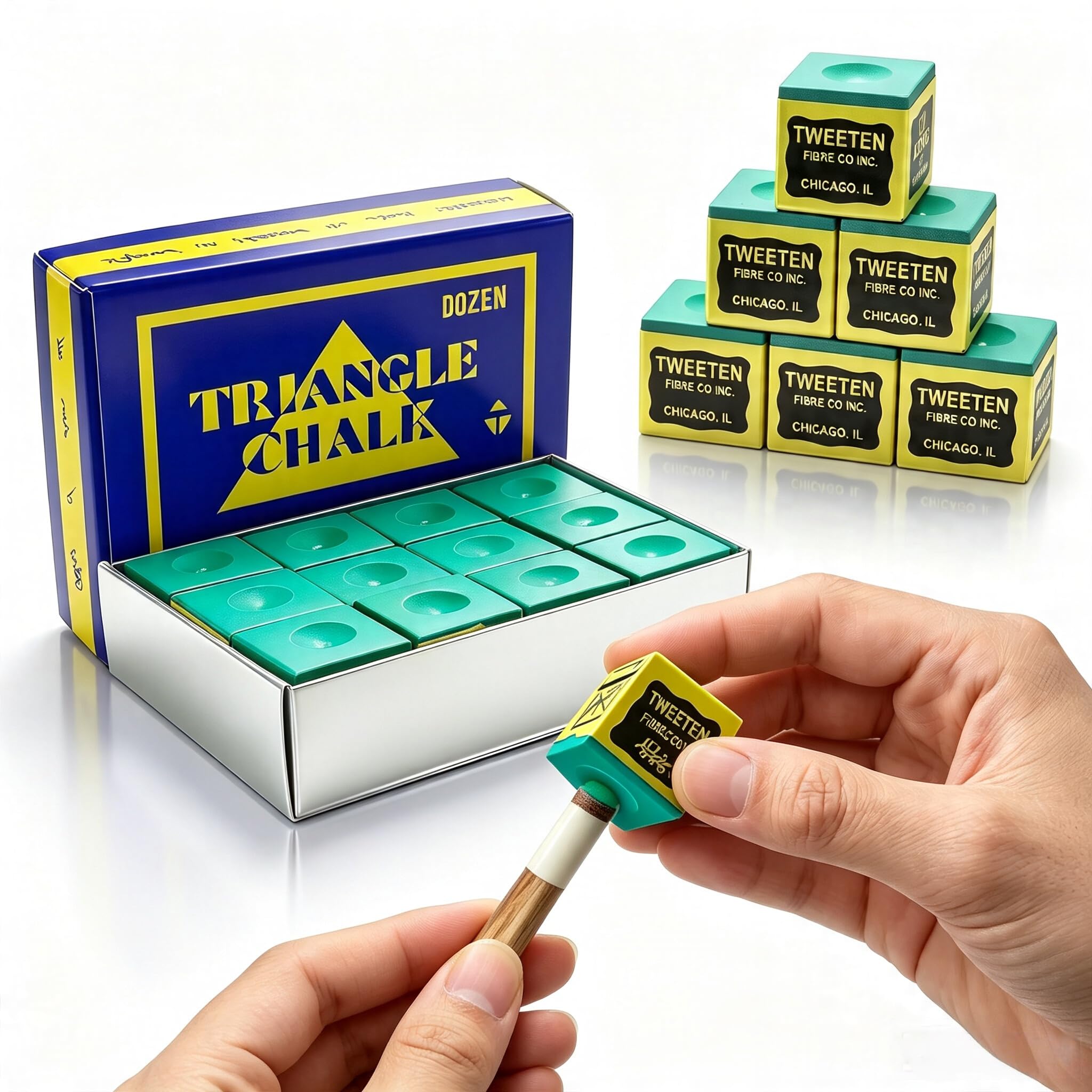 Kaaeiccr 12Pcs Pool Cue Chalk, Snooker Tip Coating, Pub Tournaments