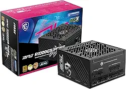 MSI MPG A1000GS PCIE5 ATX 3.1 - Fonte de alimentação para jogos - Modular Completo - Certificado 80 Plus Gold 1000 W - Capacitores 100% japoneses de 105 °C - Fonte de alimentação ATX