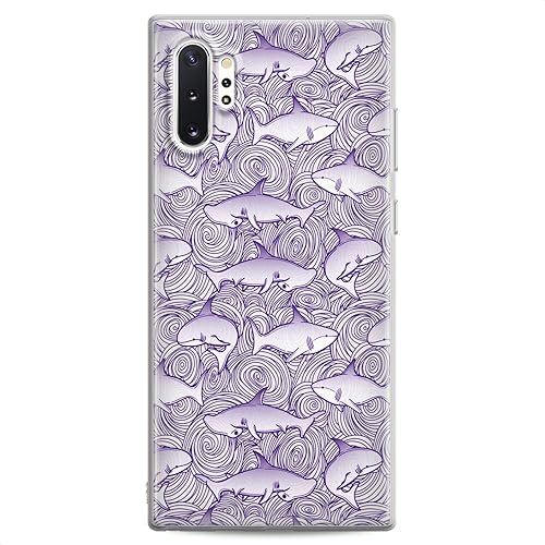 Cavka Funda compatible con Samsung A91 A70 A52 A51 A50 A20 A11 A12 A13 A14 A03s A02s púrpura flexible martillo de silicona peces animales del océano