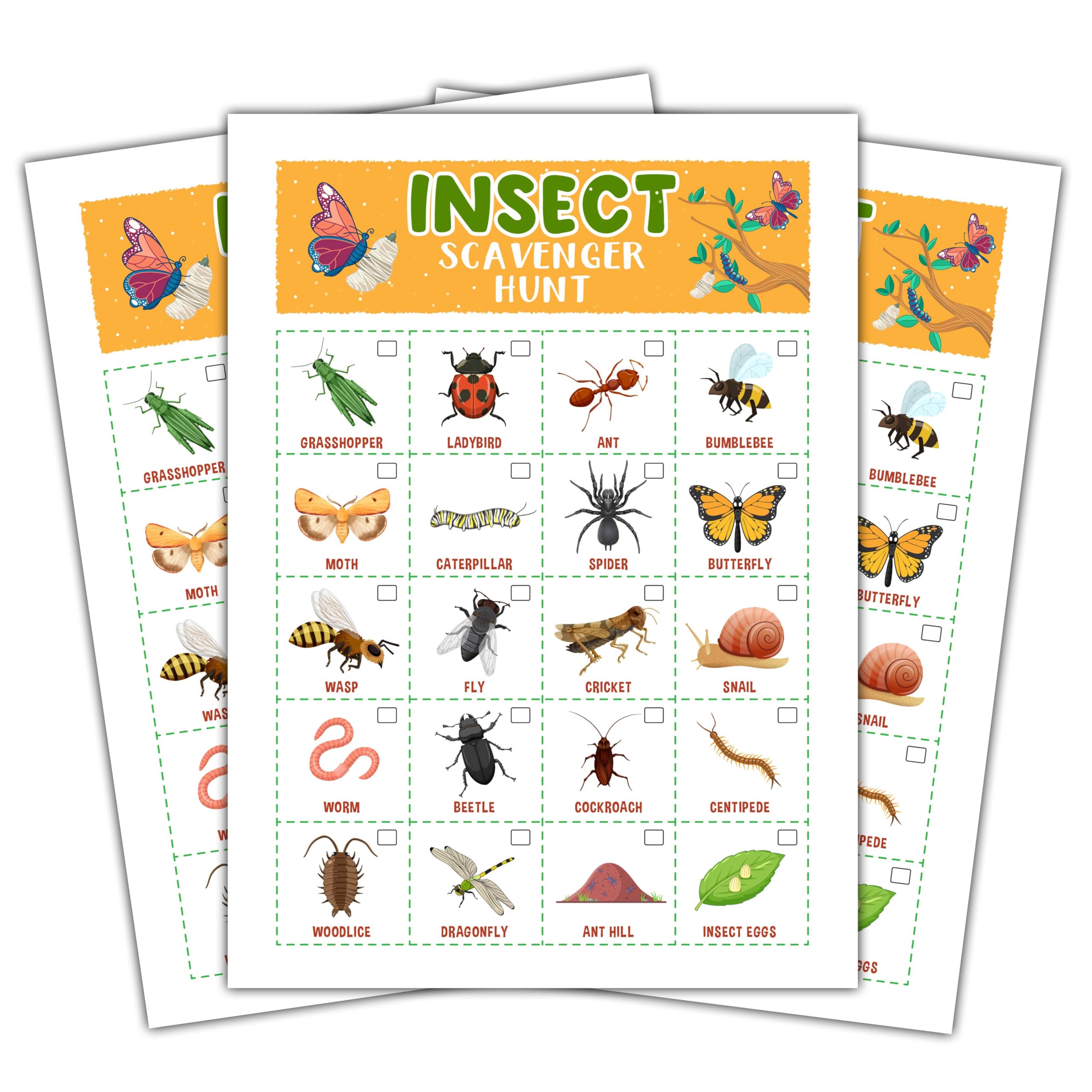 Nature Scavenger Treasure Hunt Games Cards for Kids and Family, School Classroom Outdoor Scavenger Hunts, Trip Family Holiday Party Games, Find and Seek Camping Game Set -03