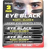 GoSports Anti Glare Eye Black Sports Stick for Football, Baseball, Softball & More - 2 Pack Under Eye Sports Paint Sticks
