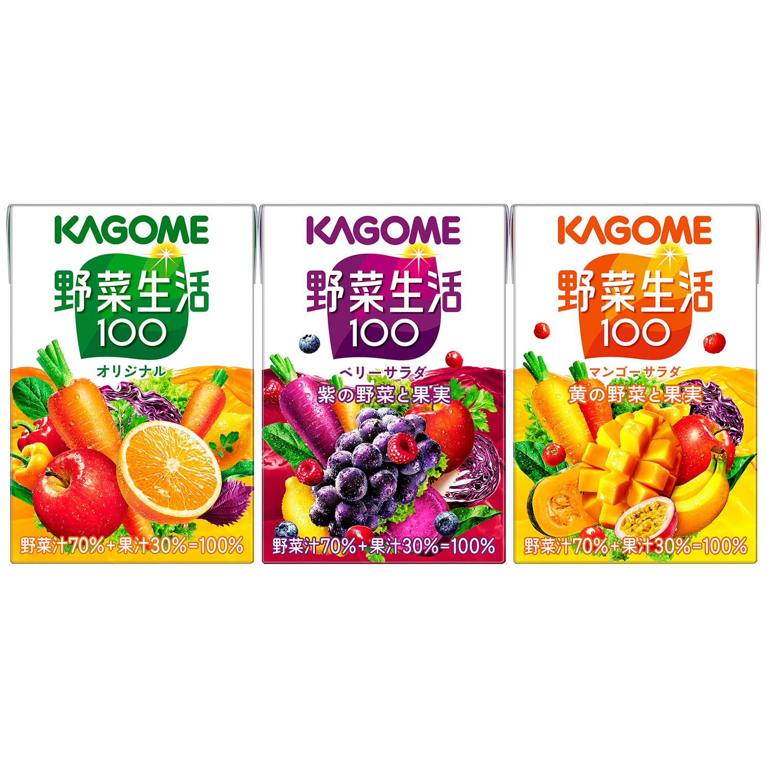 Amazon | カゴメ 野菜生活100 3種アソートセット 100ml×12本 | 野菜 