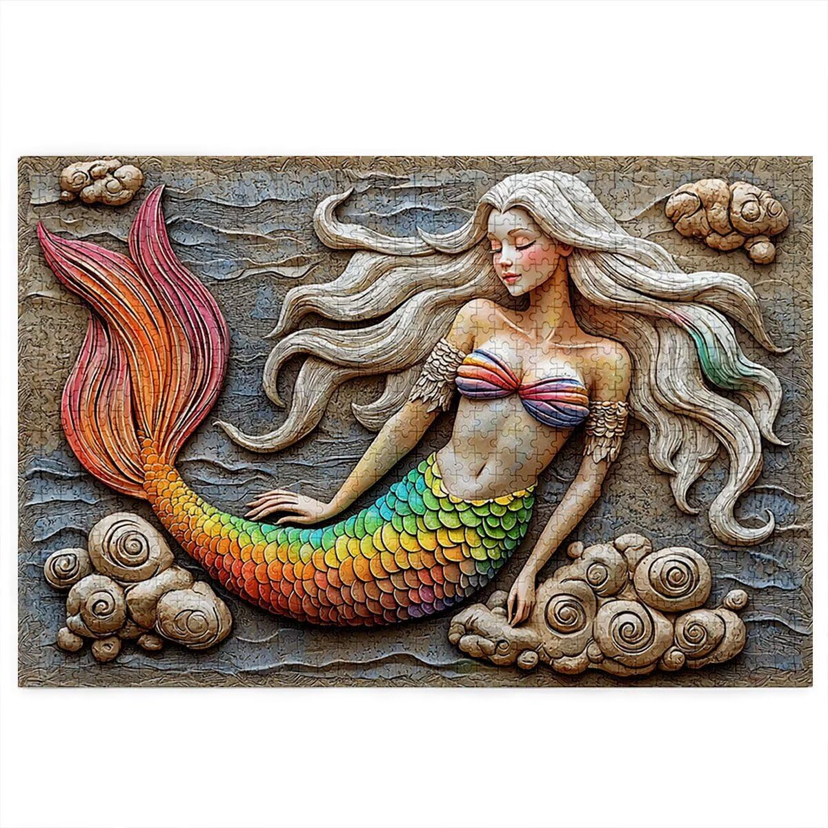 Jigsaw Puzzles for Adults 1000 piece, Mermaid Puzzles for Adults, Impossible Puzzle 1000 piece, Educational Wooden Puzzle, Challenging Jigsaws, Gift Box Packaging, Gifts for Women (Abstract) Z-75