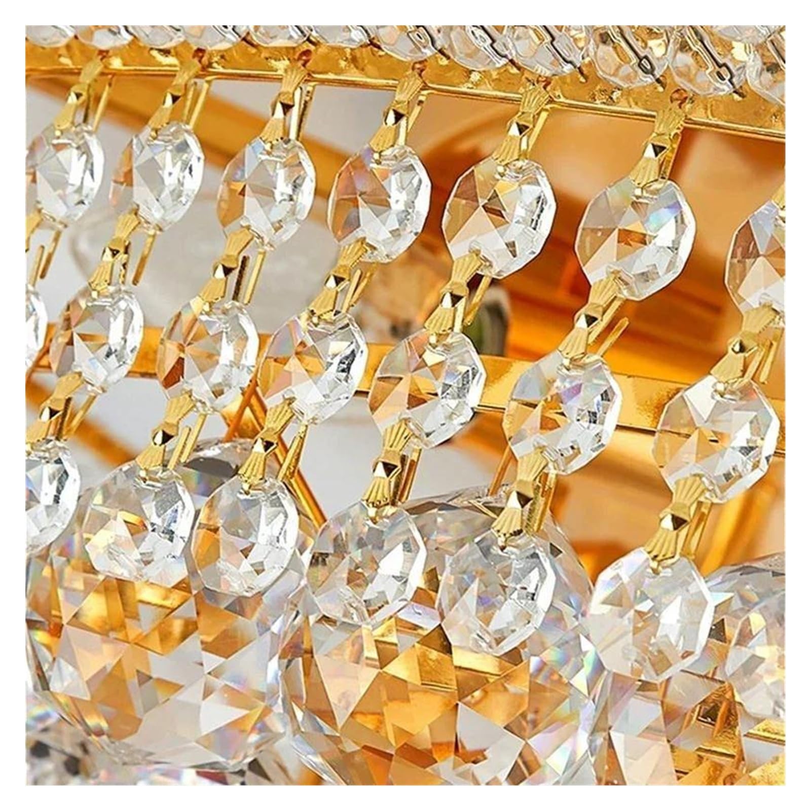 Genérico Lámparas de araña, Lámpara colgante moderna de cristal dorado con luz LED brillante, lámpara techo modesta for restaurante y dormitorio(D96cm)
