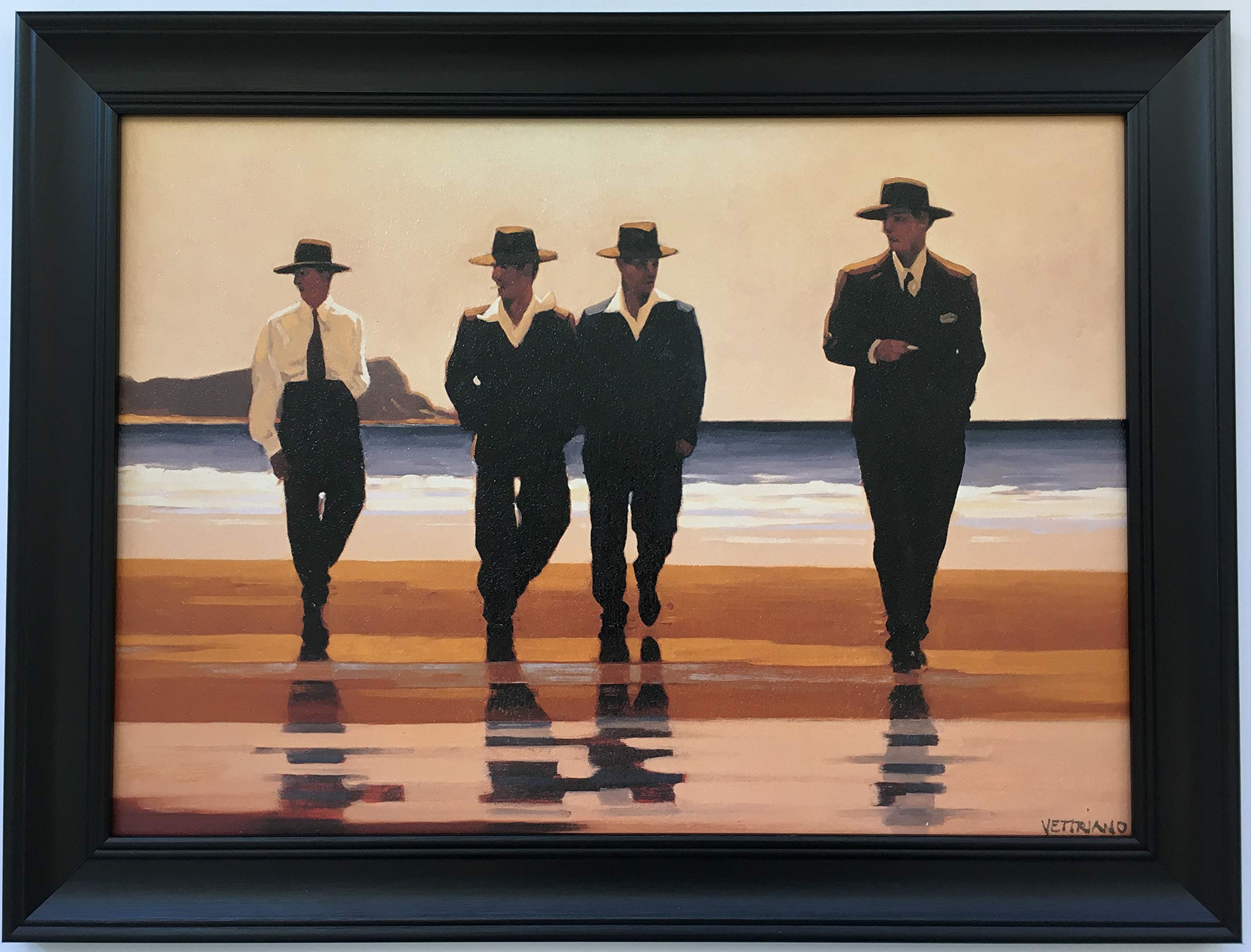 Keats Gallery The Billy Boys by Jack Vettriano Framed Canvas Effect 55cm x 42cm Art Print Picture Black Frame