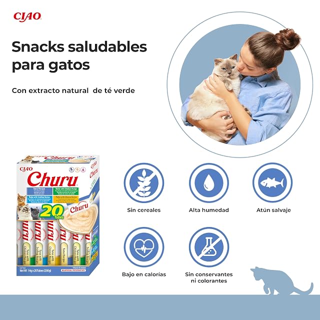 Foto 2 de 6 de Churu - Snack para gatos adultos Churu variedades de atún 20 x 14 g