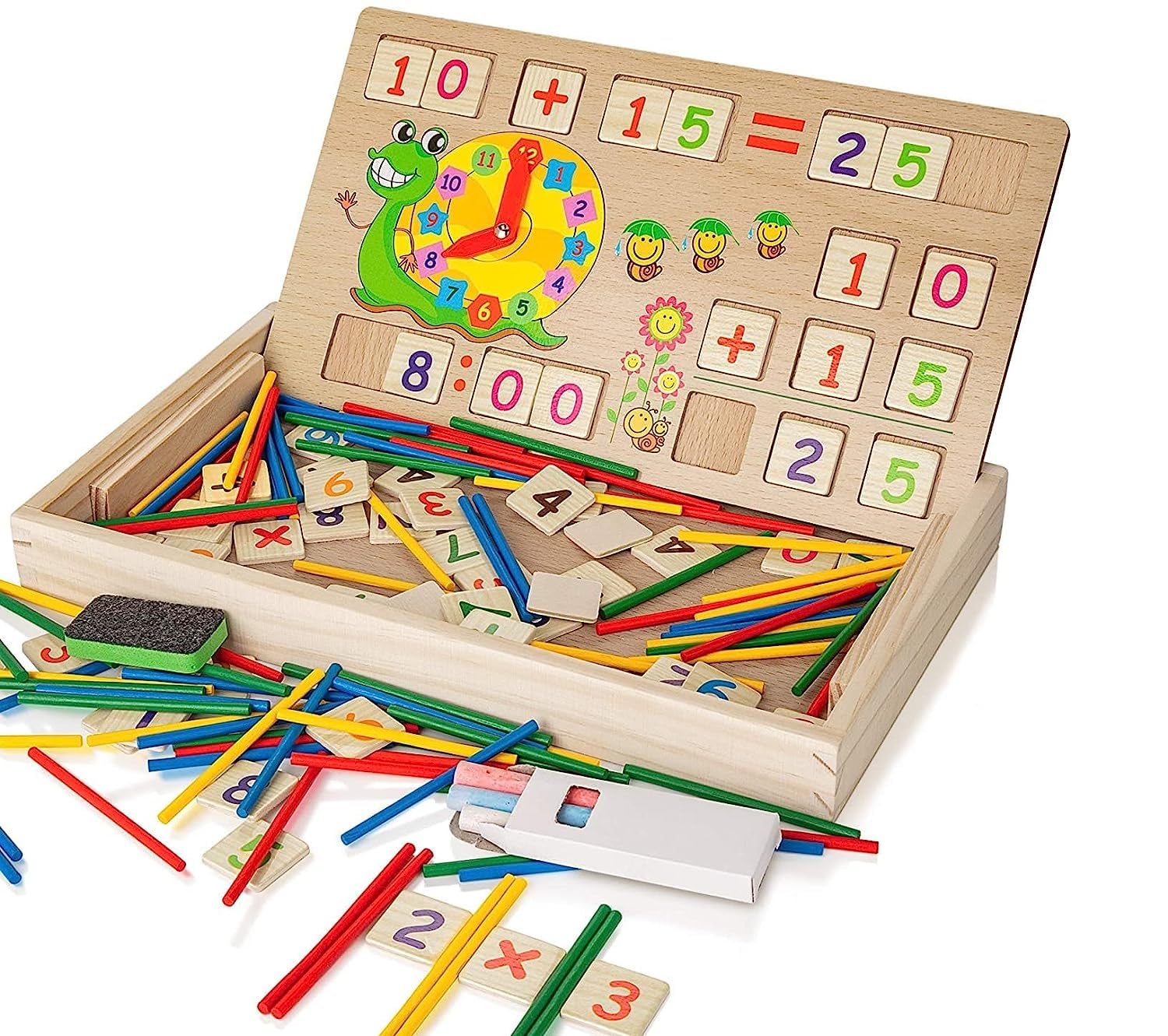 Smoneo Wooden Multi-Functional Digital Computing Learning Box with Writing Board Educational Toy for Kids Numbers Learning Toy (Random Color) (B09GYCV5CR) Amazon Price History, Amazon Price Tracker