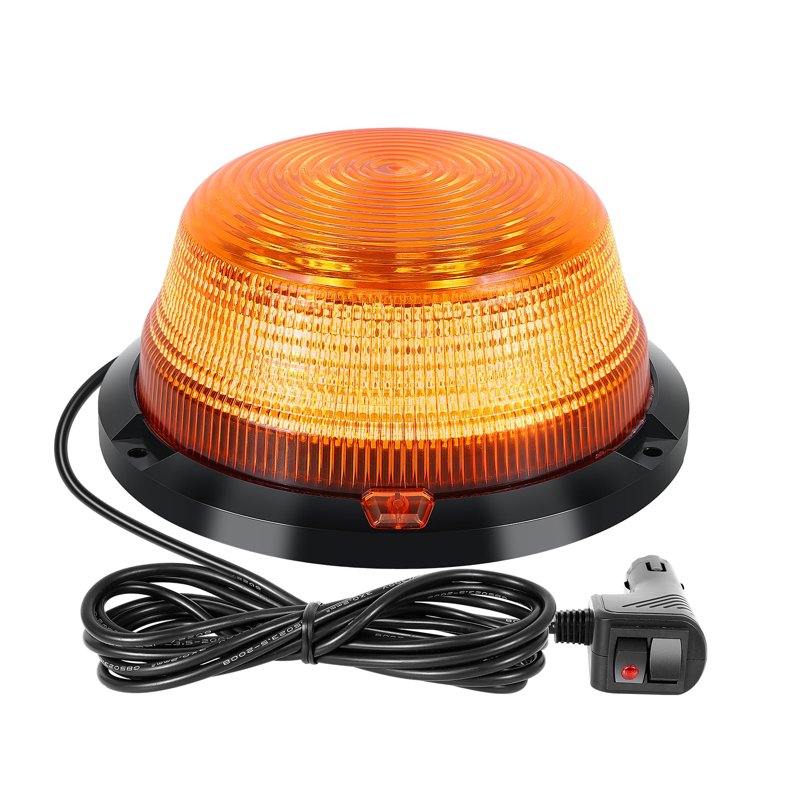 Willpower Lampa ostrzegawcza LED 16 cm, 12 V, 24 V, pomarańczowa, migająca magnetyczna, światło awaryjne do golfa UTV, autobus samochodowy, ciągnik, z kablem 3 m