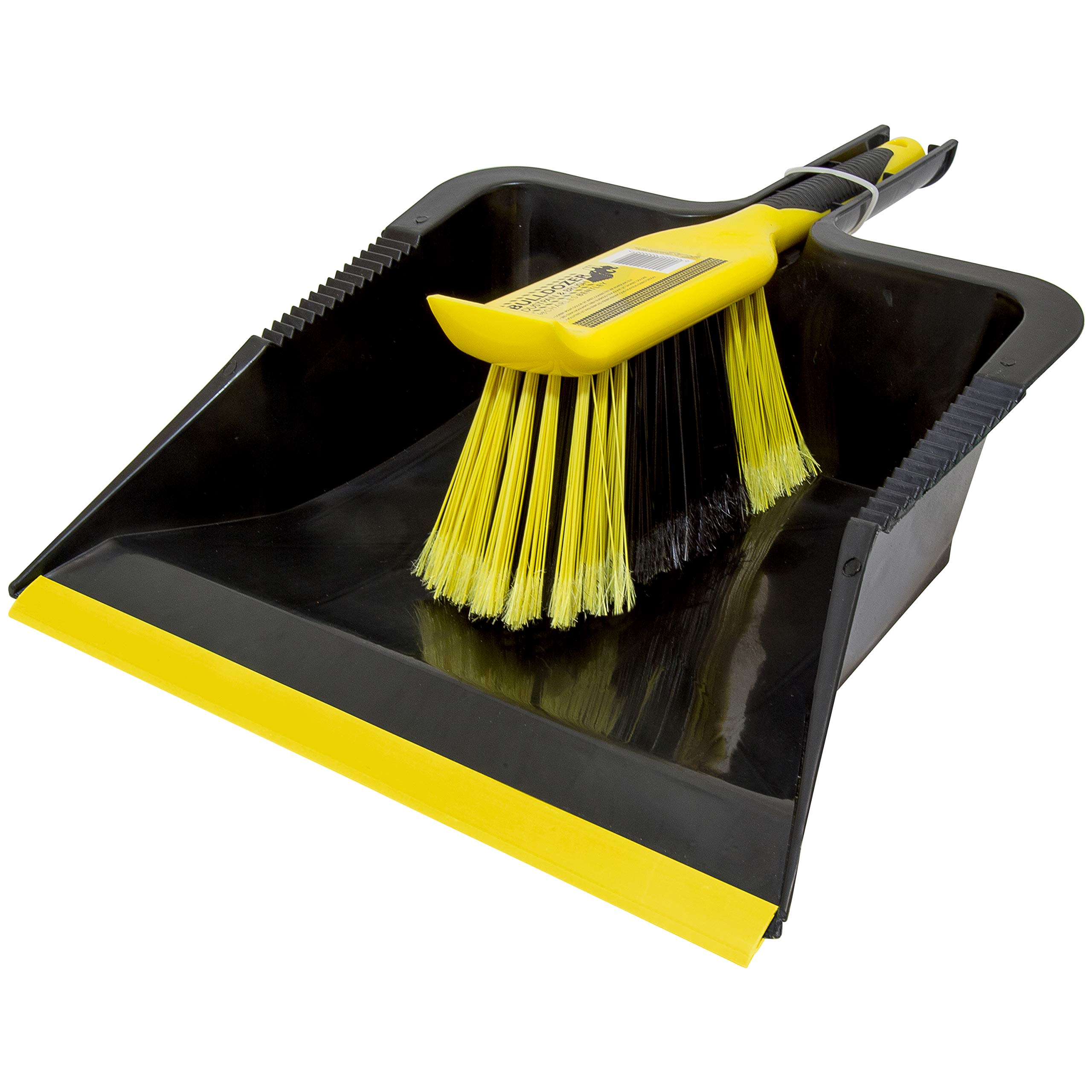 CHARLES BENTLEYRetail Bulldozer Dustpan, Brush, Black, Yellow, one size