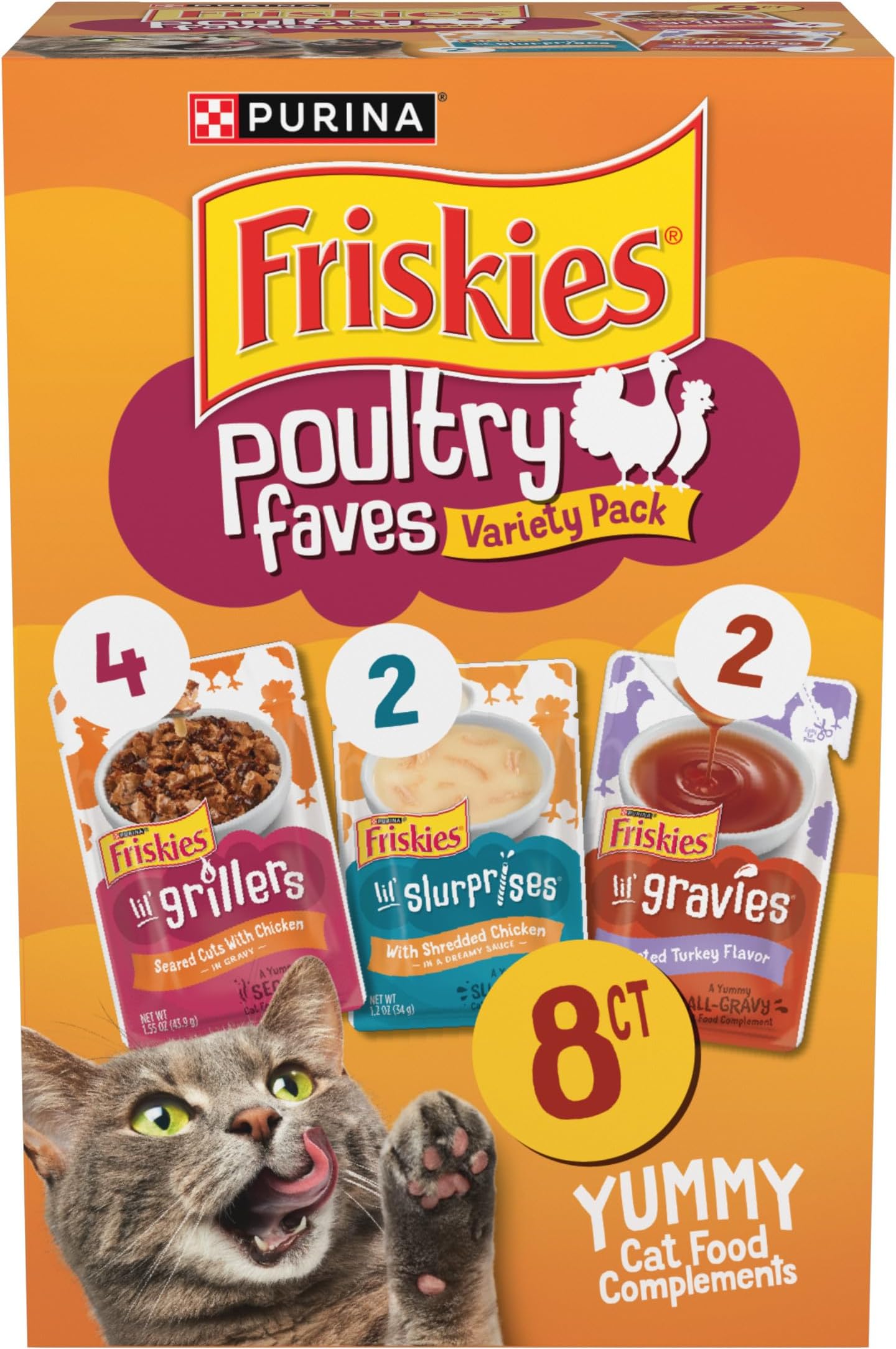 Purina Friskies Poultry Faves Lickable Gravy Cat Food