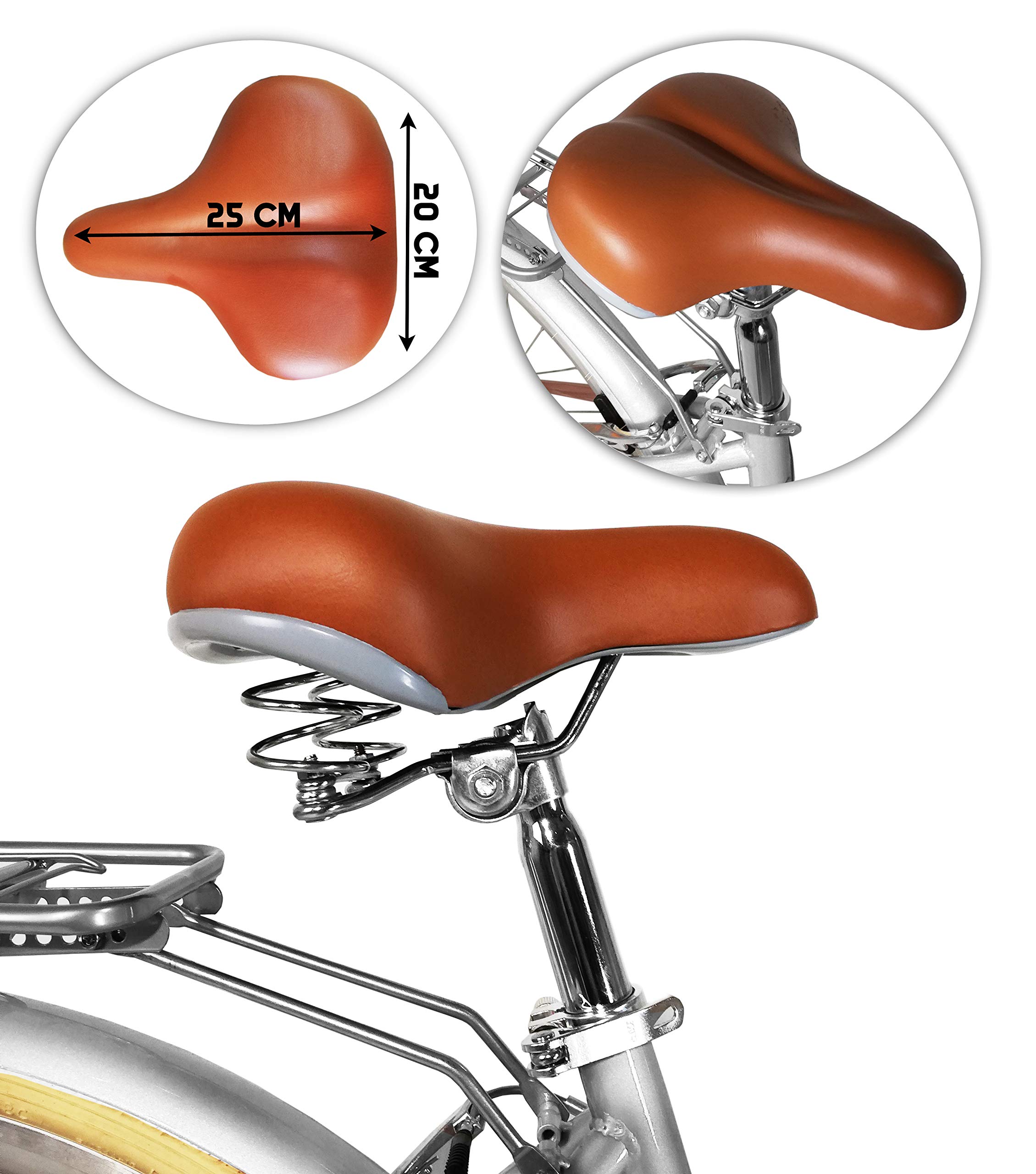 IBK Walking City Bike 28'' da Donna, Bicicletta da Passeggio, Cambio professionale 7 Velocità, Portapacchi e Porta Cestino inclusi