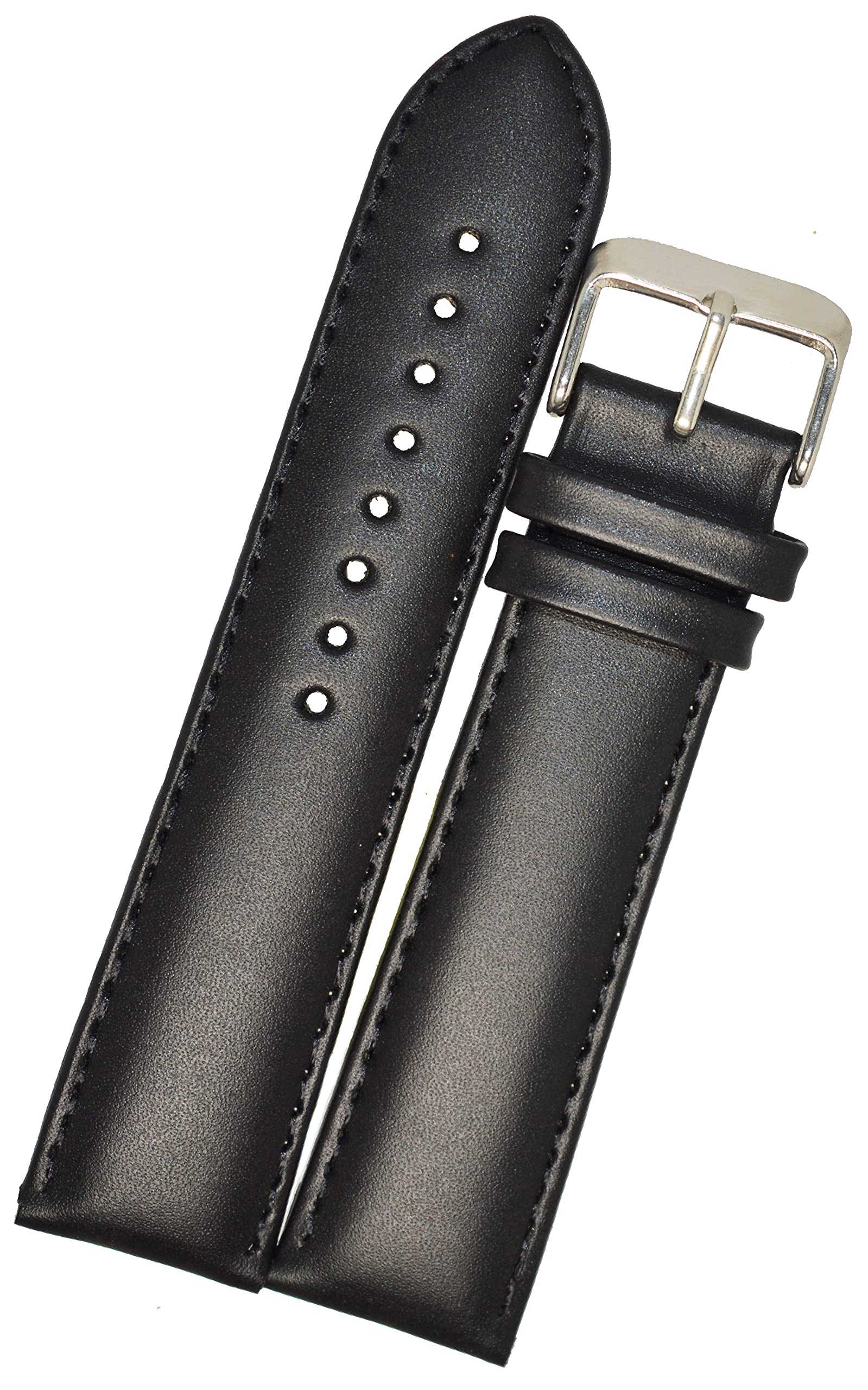 SURU® 22mm Plain Padded Ogive Tip Leather Watch Strap/Band for Men Women (Colour - Black/Size -22mm) T143 (B0984396B1) Amazon Price History, Amazon Price Tracker