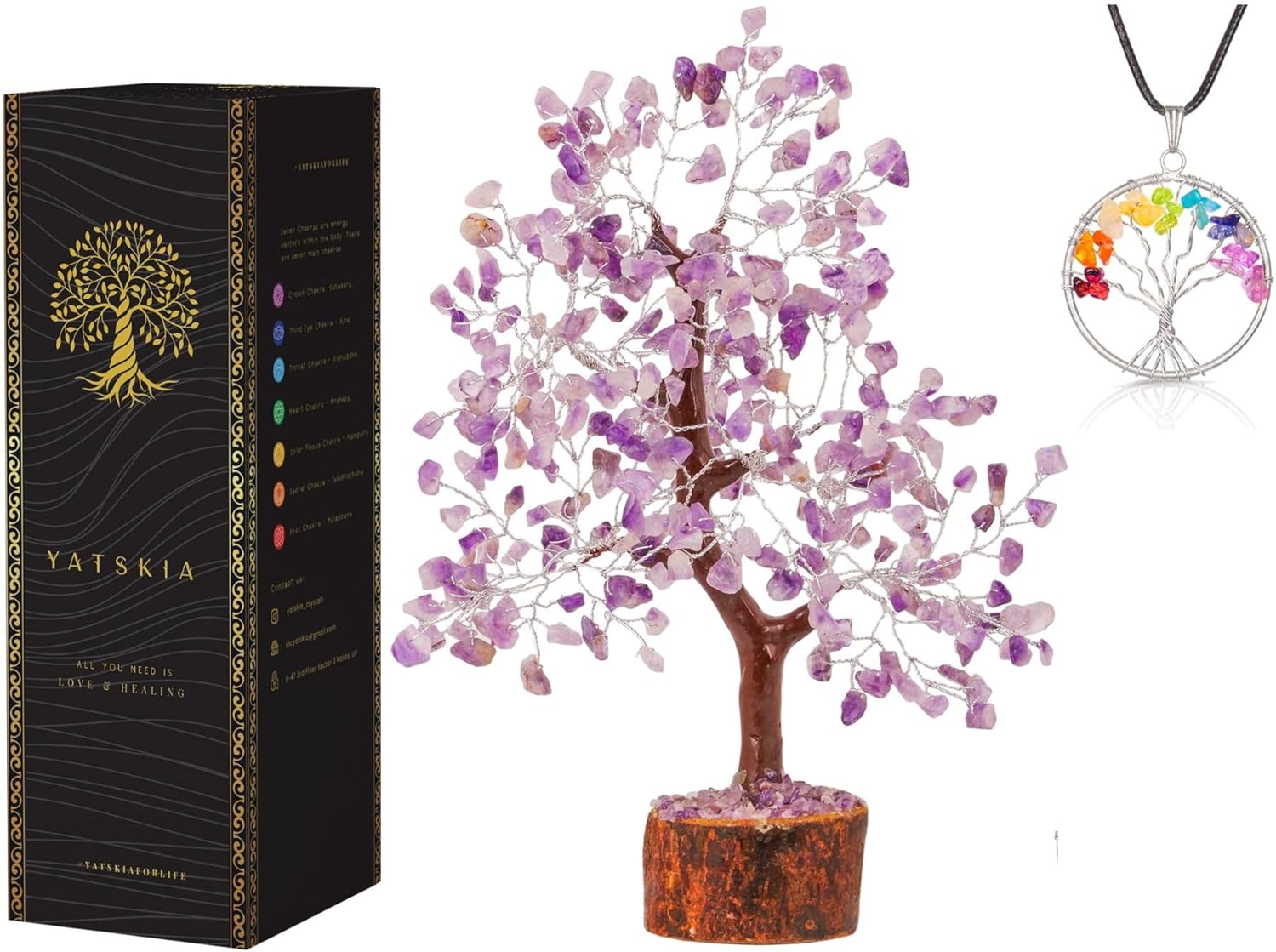 Amethyst Crystal Tree, Healing Crystals, Purple Room Decor, Crystal Decor, Crystal Tree, Purple Desk Accessories, Purple Decor Tree, Spiritual Decor, Feng Shui Decor, Amethyst Crystal Rock Tree 10-12″