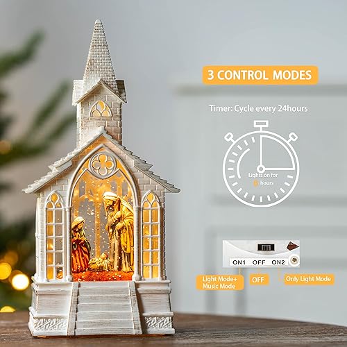 Vista 28 de Linterna de globo de nieve de Navidad, muñeco de nieve brillante con música, forro USB/funciona con pilas, linterna iluminada para decoración